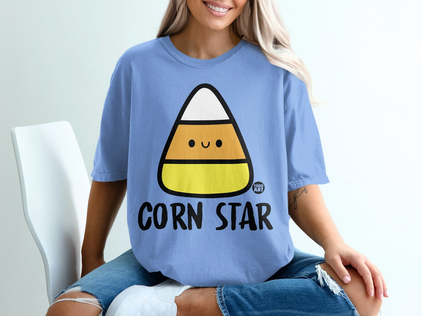 Corn Star Cute Candy Corn Character Graphic Tee