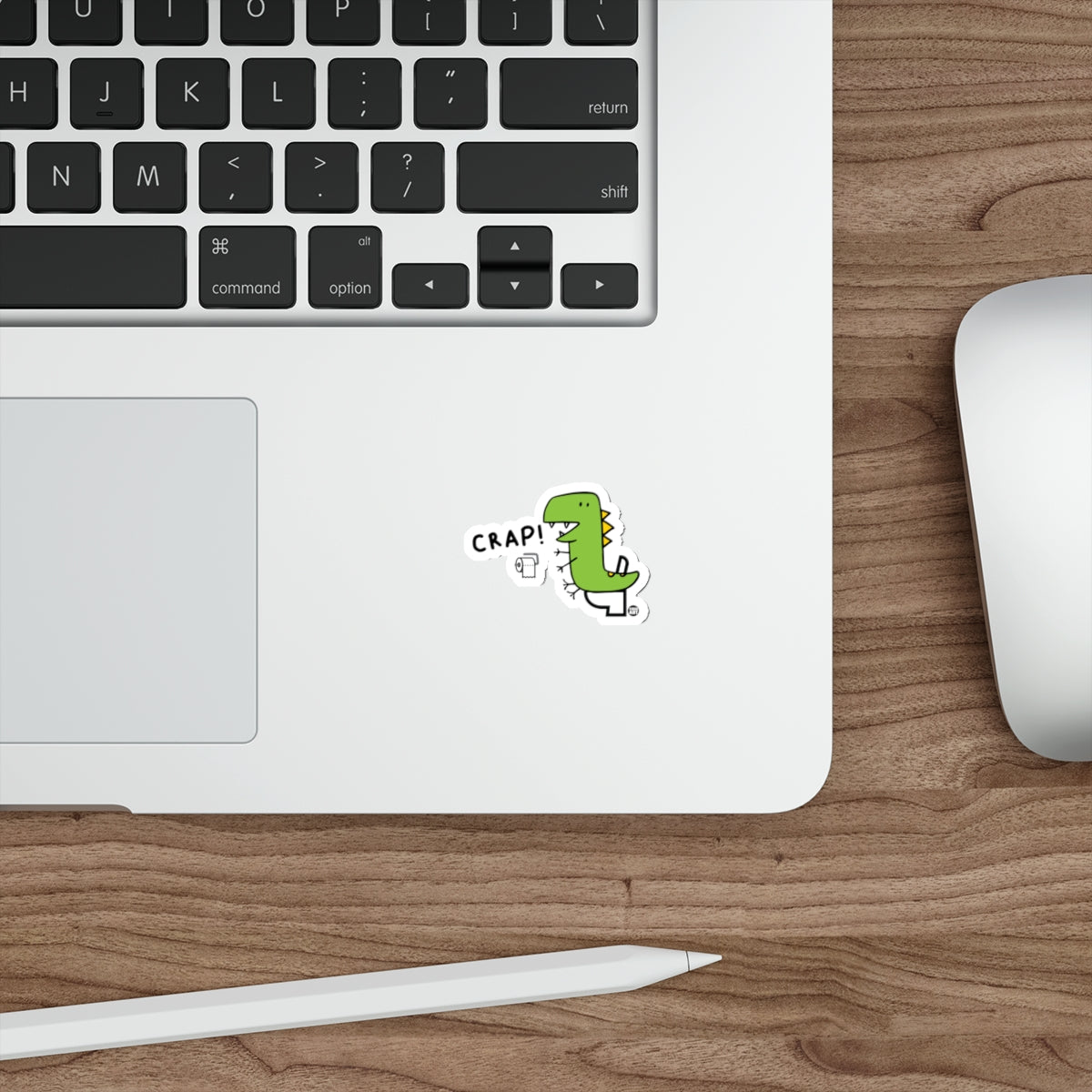 Funny Dinosaur Saying Crap Laptop Sticker