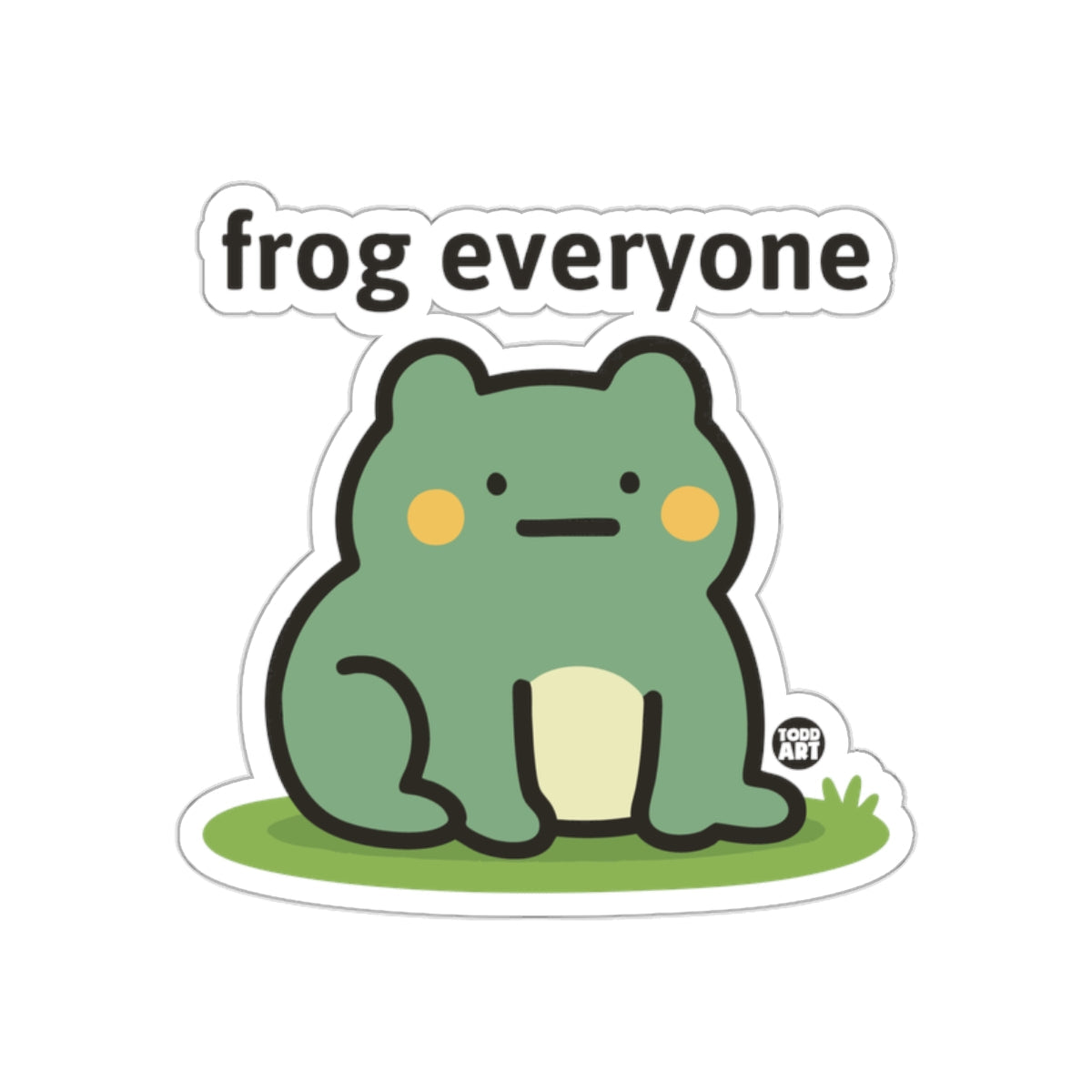 Frog Everyone Cute Green Frog Sticker Illustration