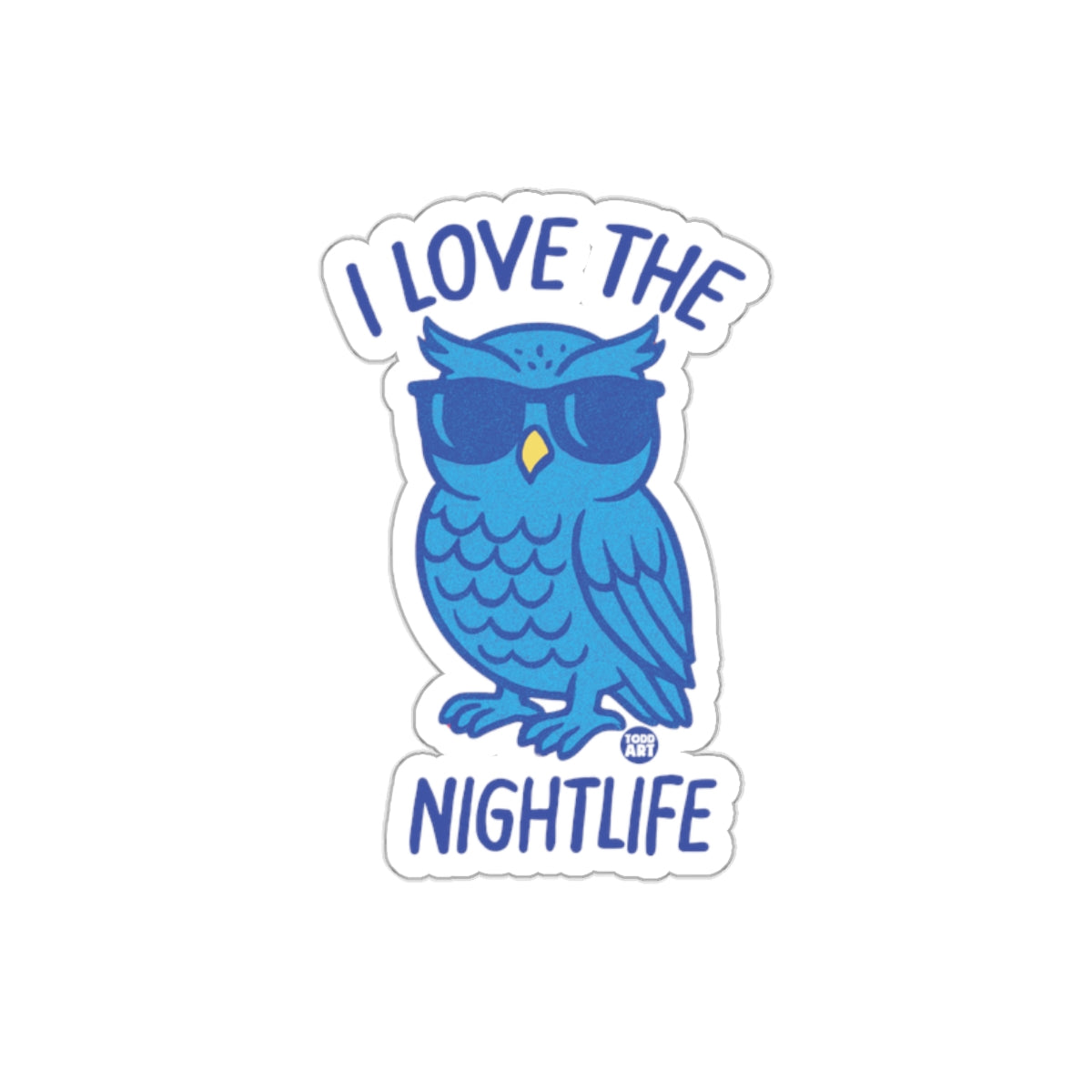 I Love The Nightlife Cool Owl Illustration sticker
