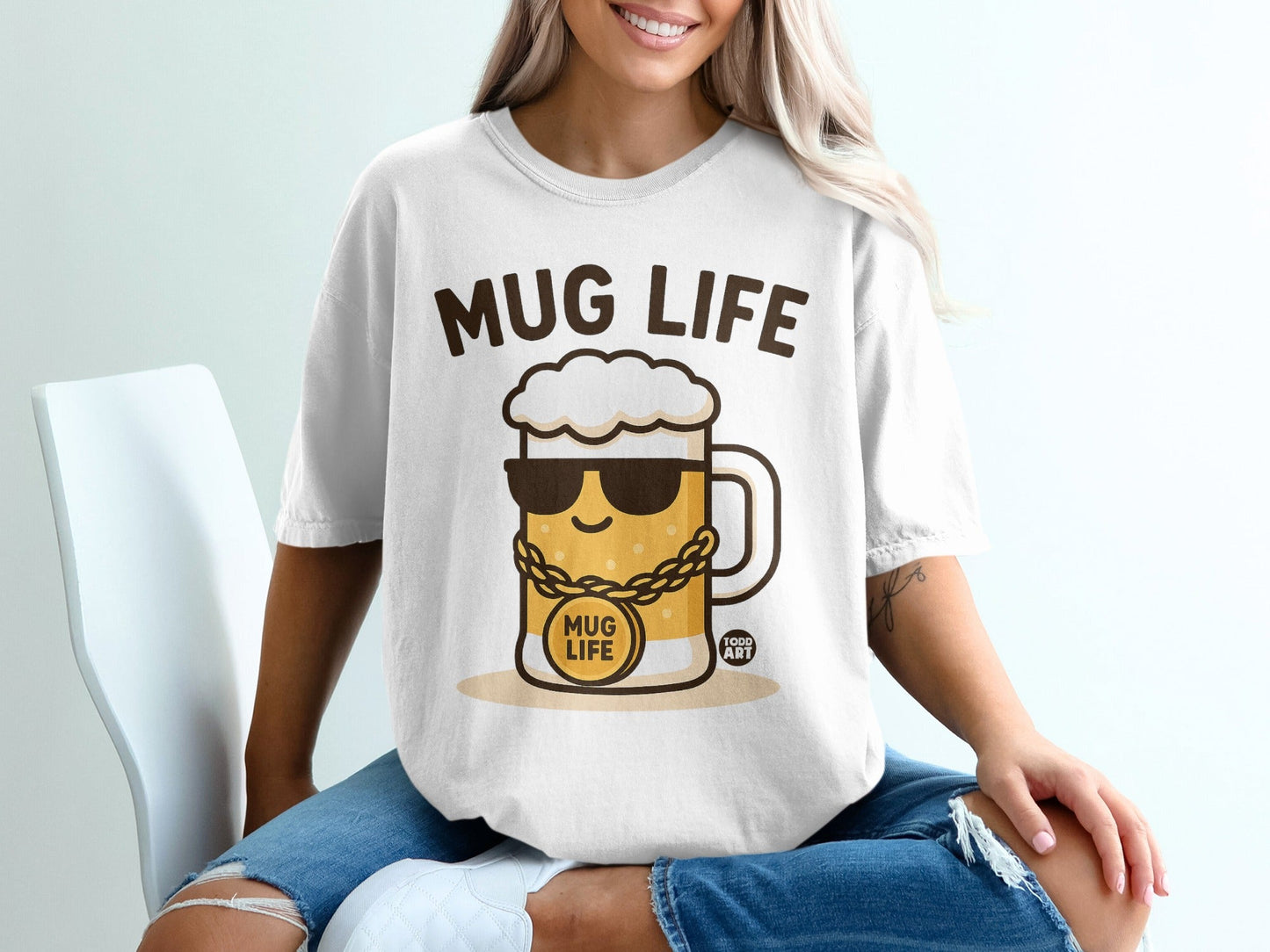 Mug Life Funny Cute Beer Mug T-Shirt for Humorous Casual Wear