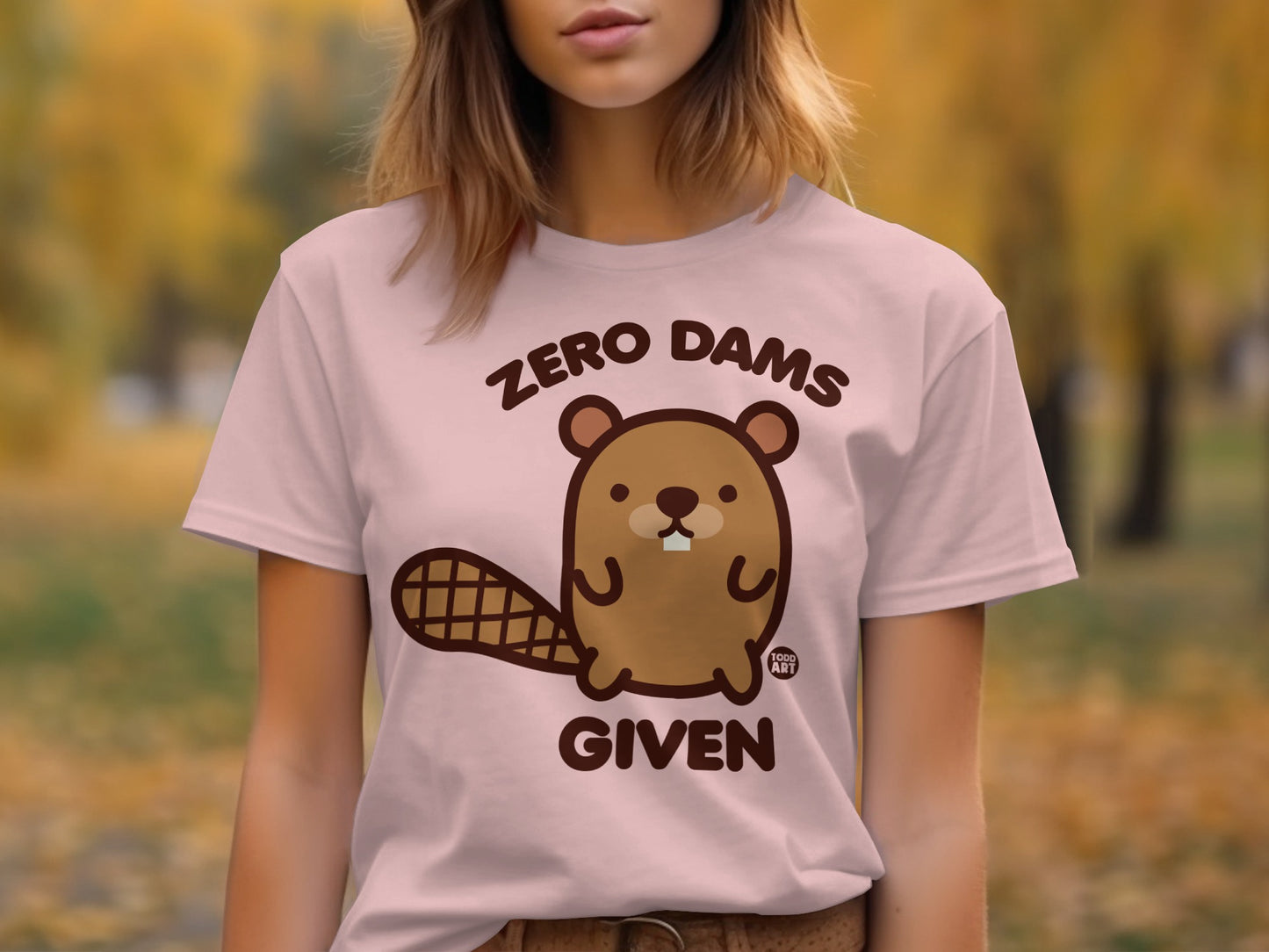 Zero Dams Given Cute Beaver Graphic T-shirt