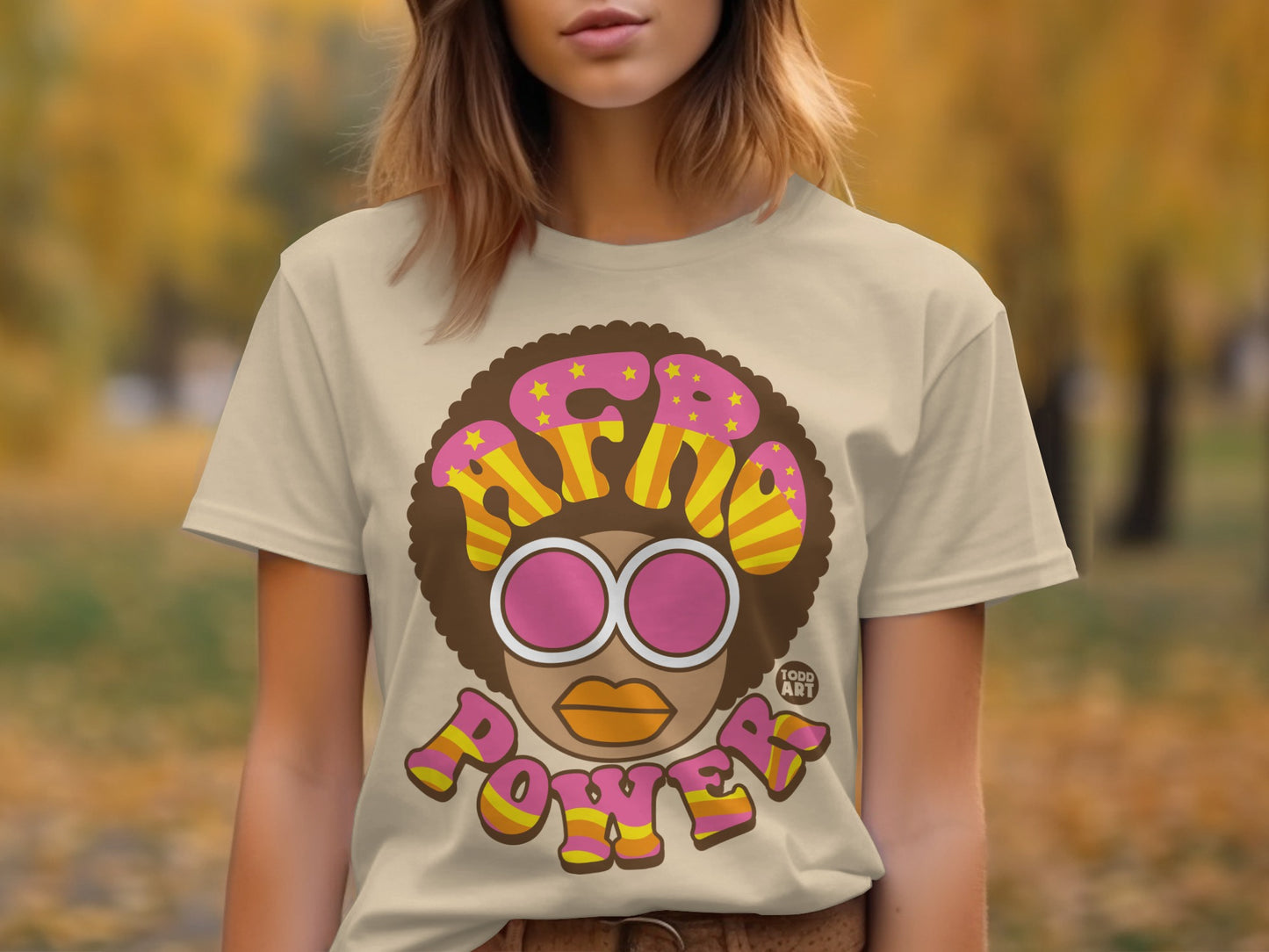Retro Afro Power Vintage Style Graphic Tee