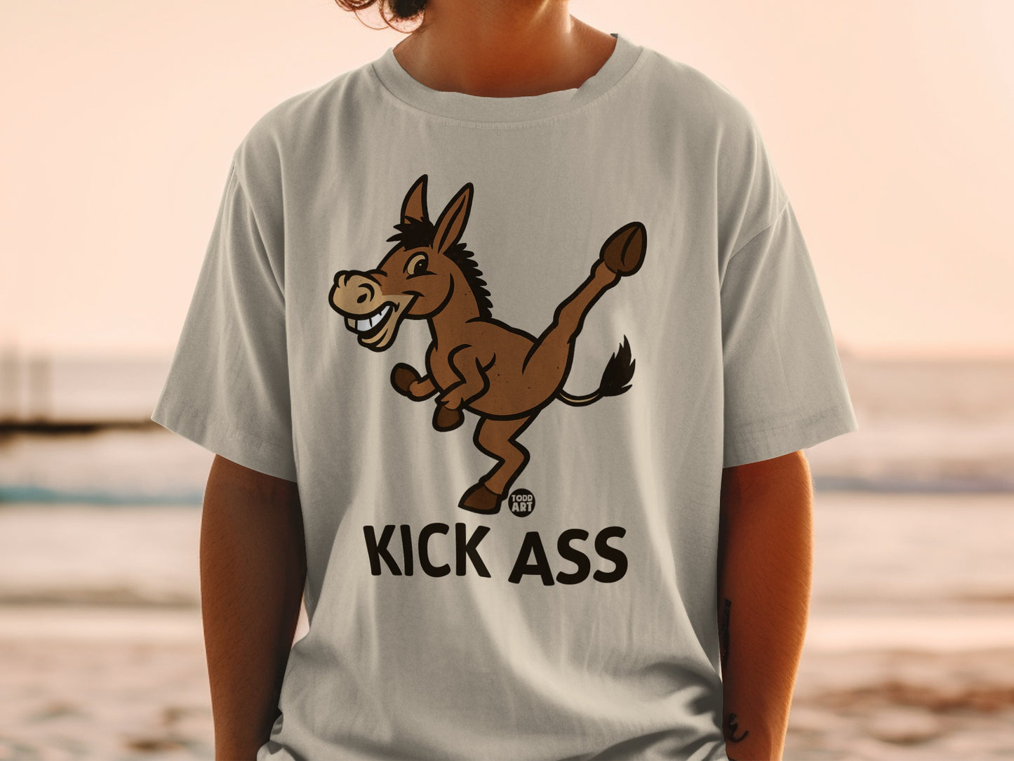 Kick Ass Donkey Graphic Tee Kick Ass Pun Shirt
