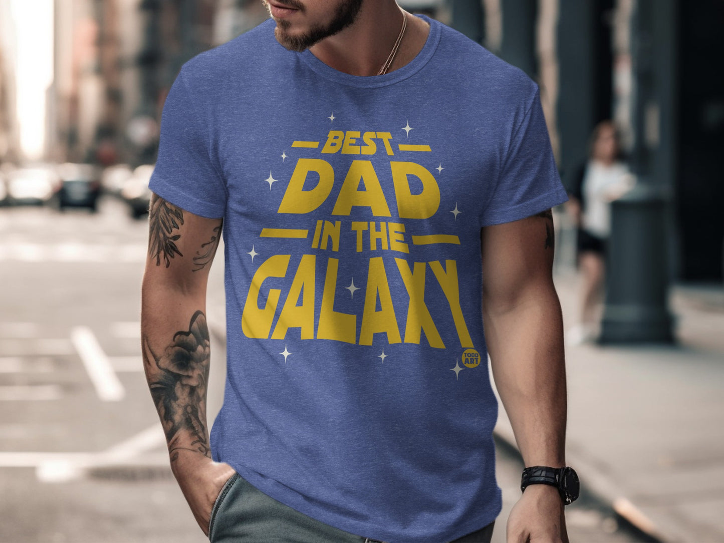 Best Dad In The Galaxy Graphic Tee Shirt