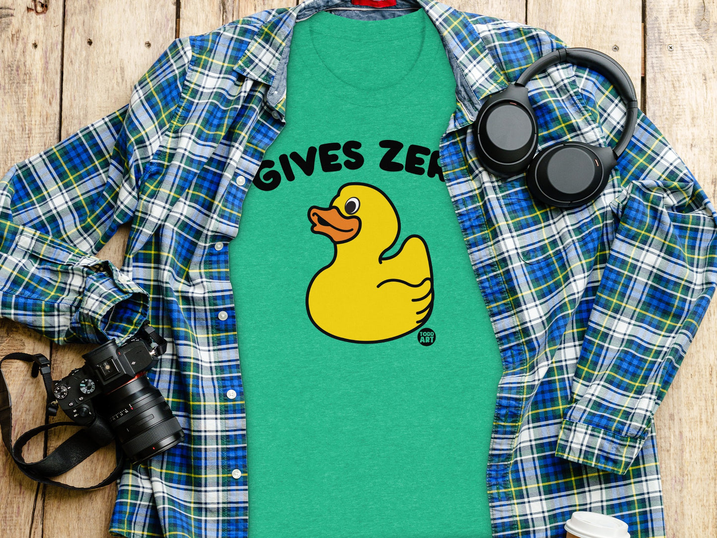 Gives Zero Duck Graphic T-Shirt Fun Casual Wear