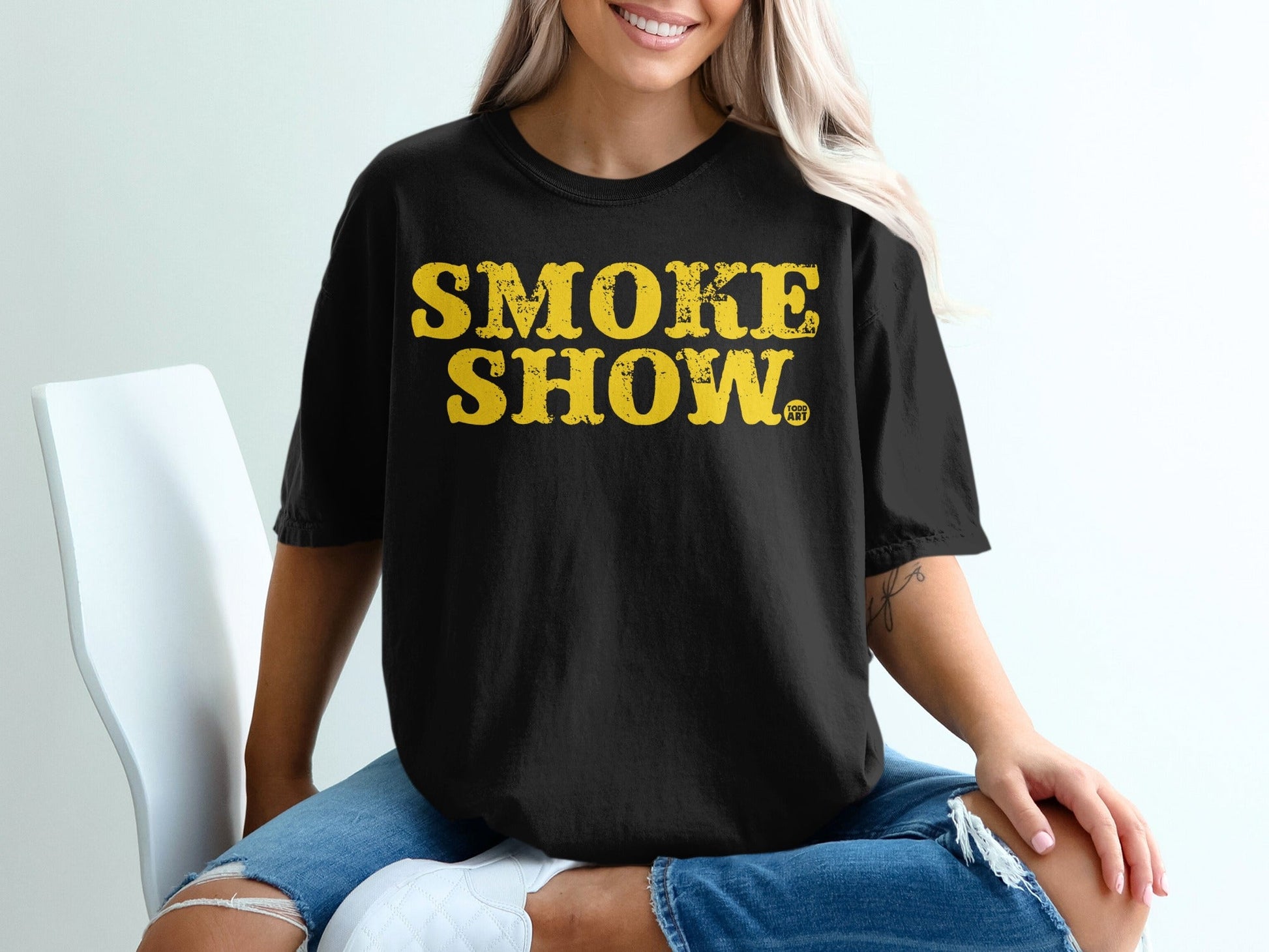 Smoke Show Graphic Print Tee Shirt Fashion Top