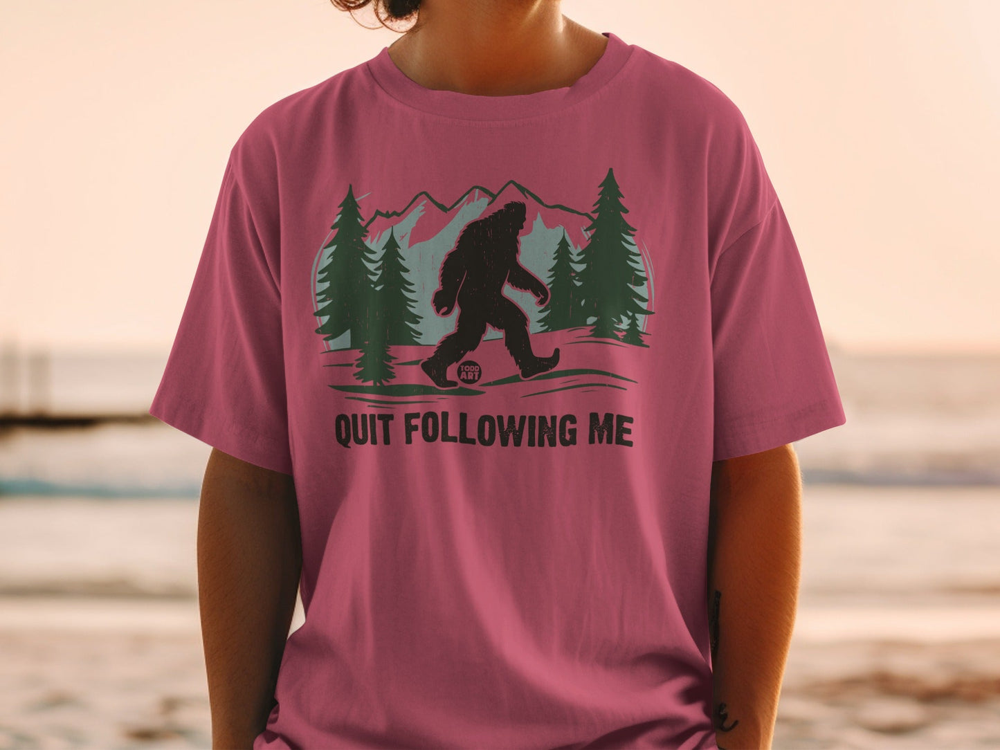 Quit Following Me Sasquatch T-Shirt for Outdoor Enthusiasts