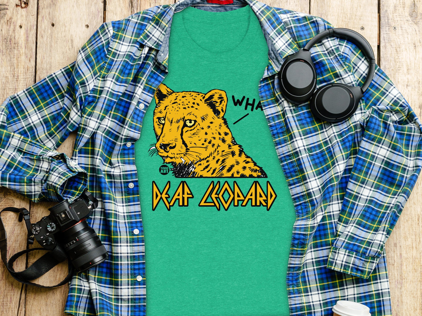 Deaf Leopard Graphic Tee Funny Animal Shirt Product