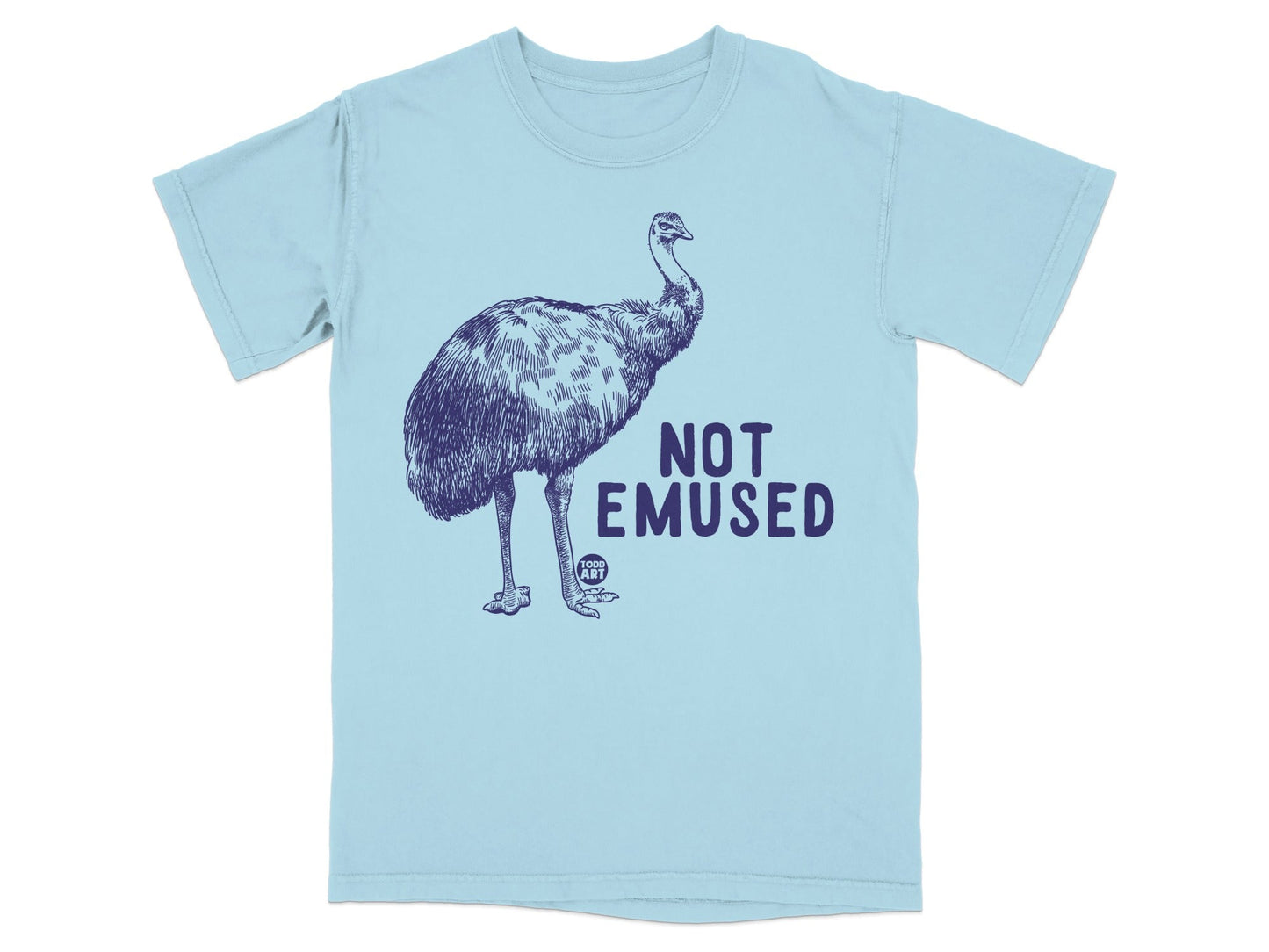 Not Emused Emu Graphic Print T-Shirt Fun Tee