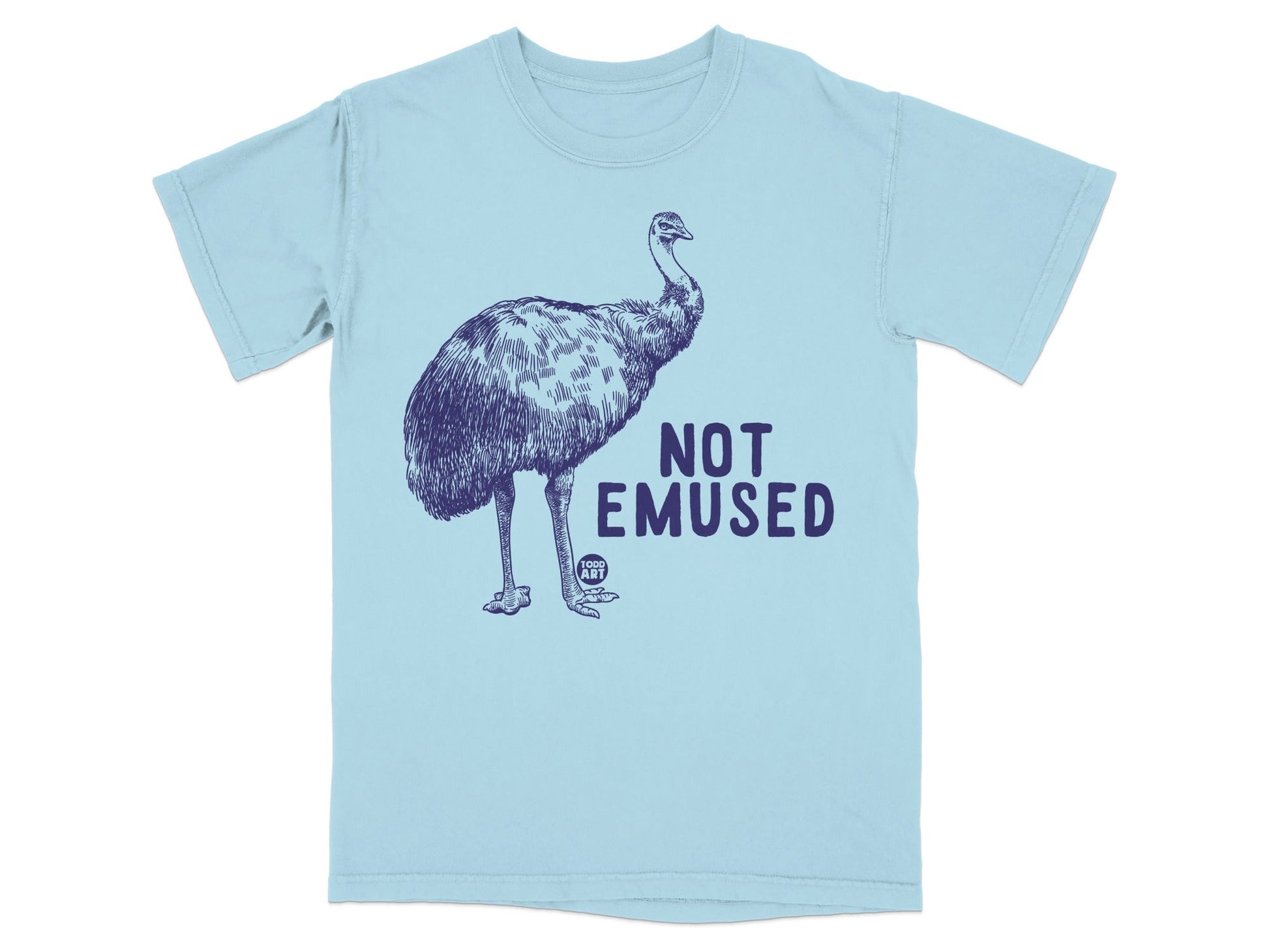 Not Emused Emu Graphic Print T-Shirt Fun Tee