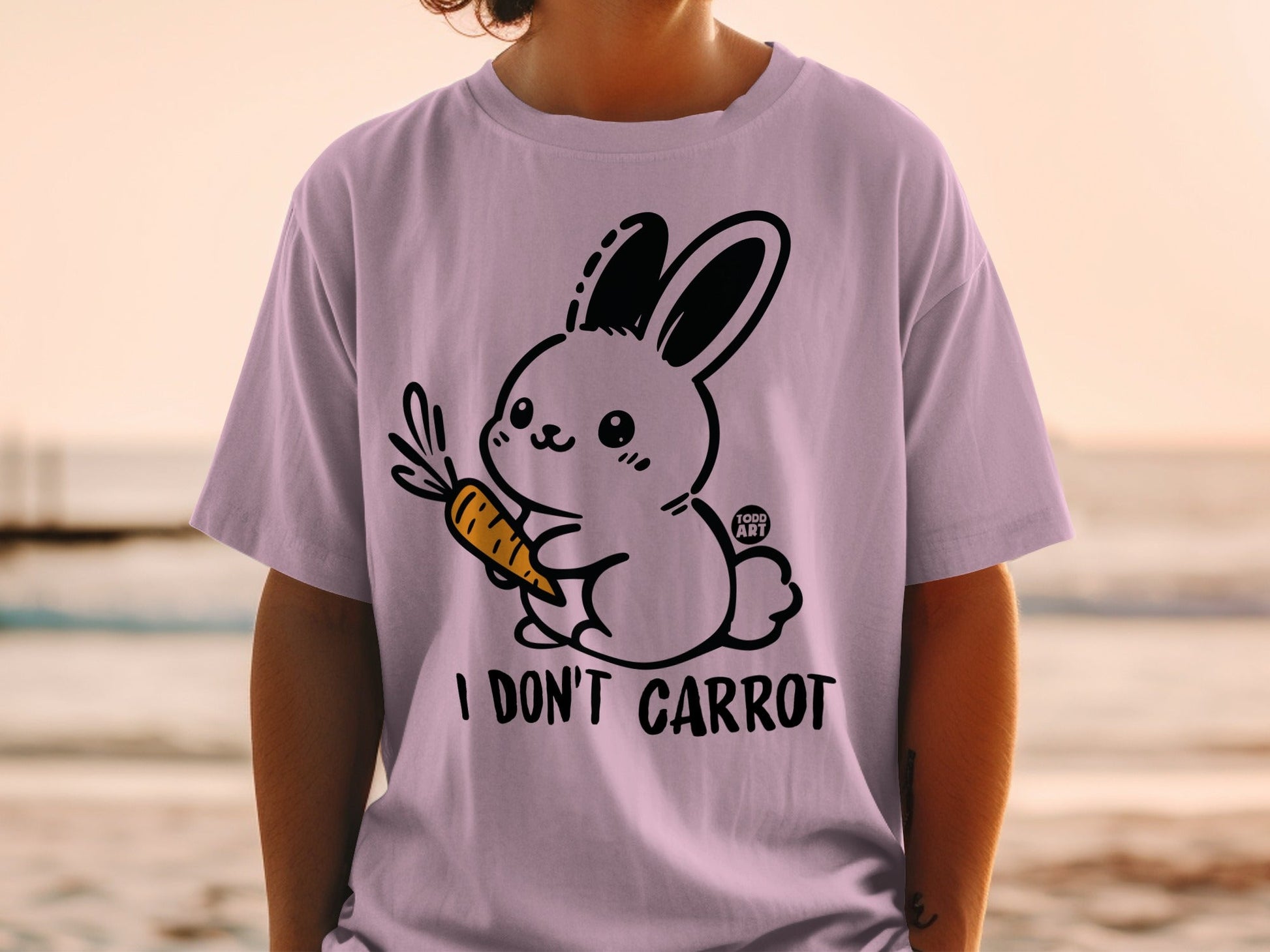 I Don't Carrot Adorable Bunny Graphic T-Shirt