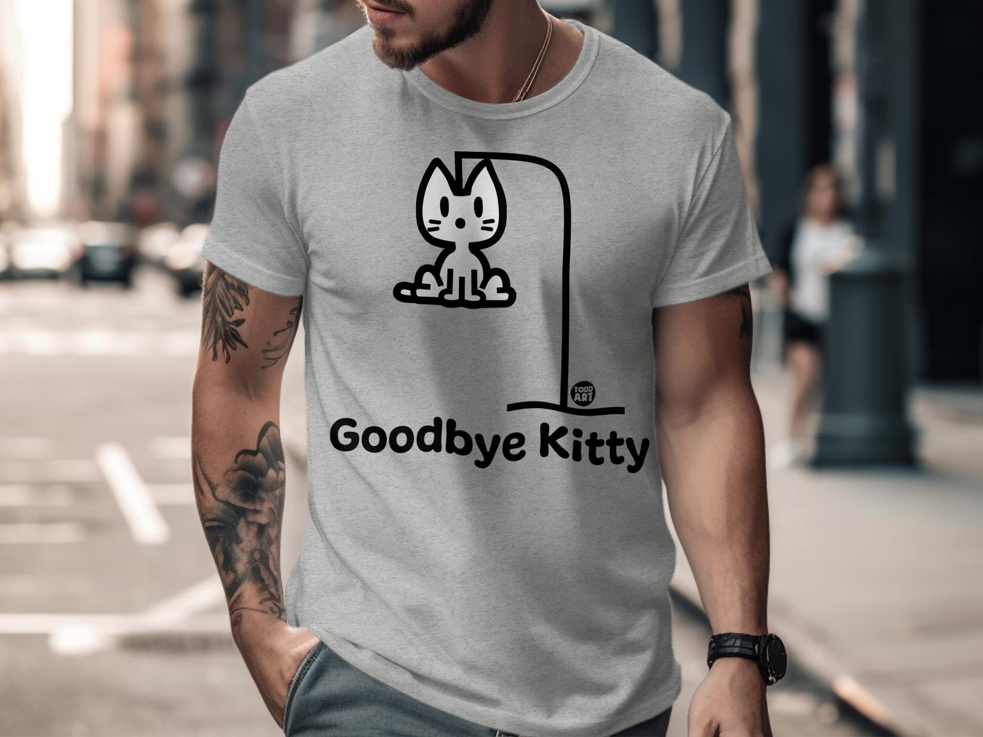 Goodbye Kitty Unique Graphic Tshirt Design