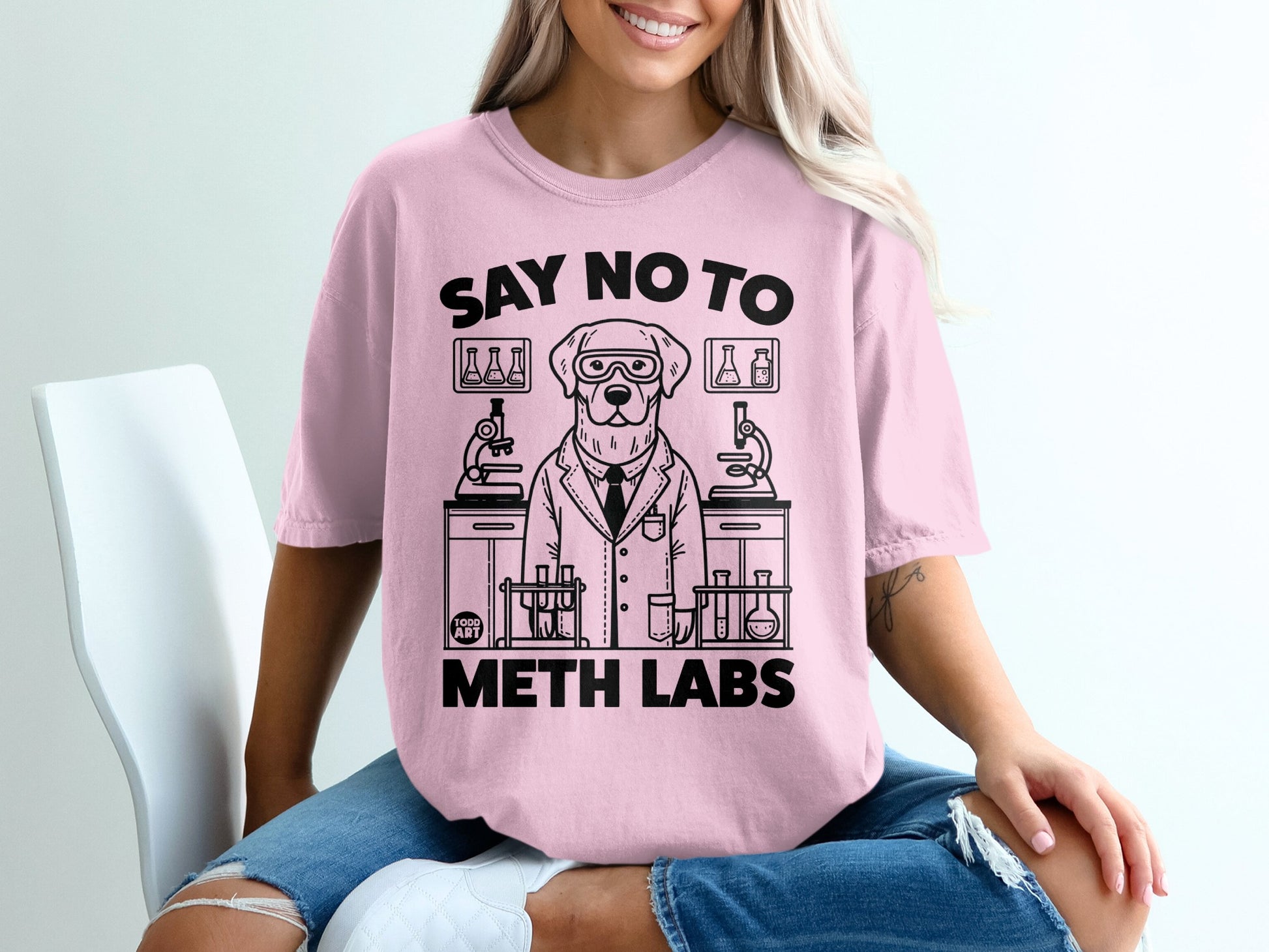 Say No To Meth Labs Dog Scientist T-Shirt