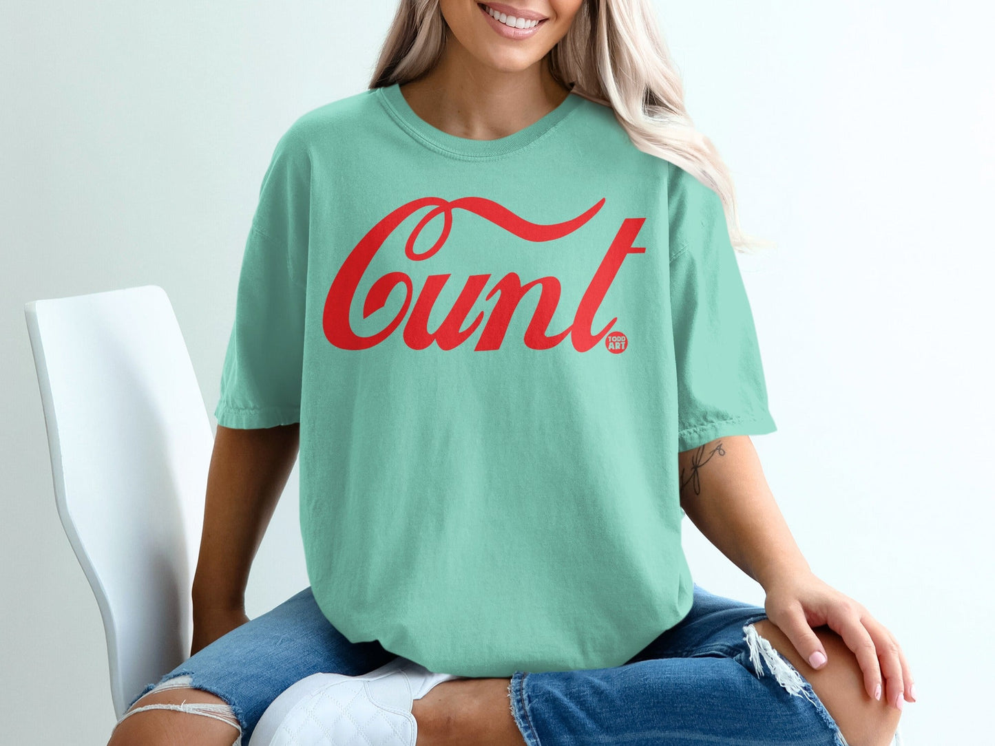Bold Statement Red Lettering Casual T-Shirt