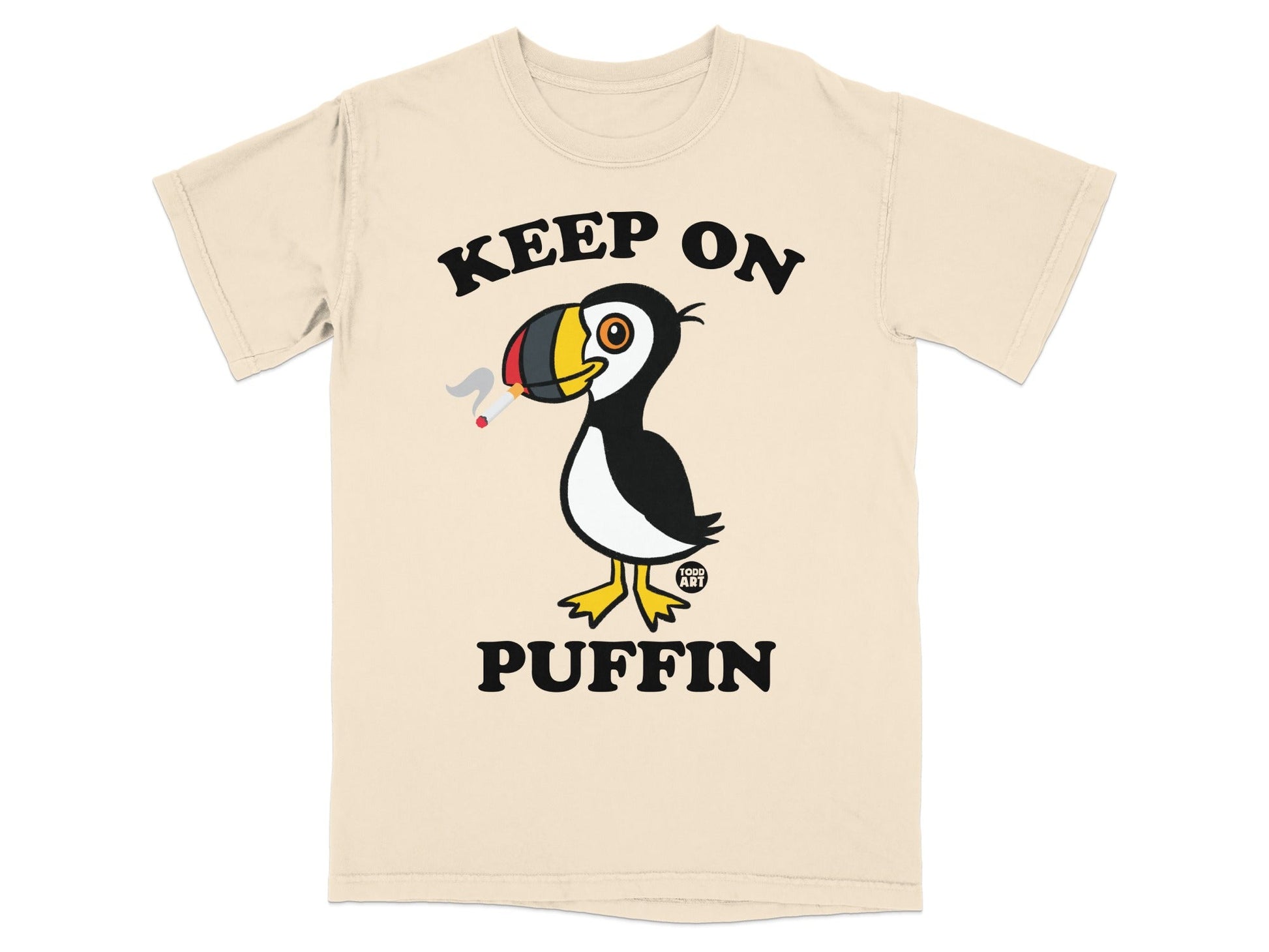 Keep On Puffin Graphic T-Shirt with Cartoon Puffin Design