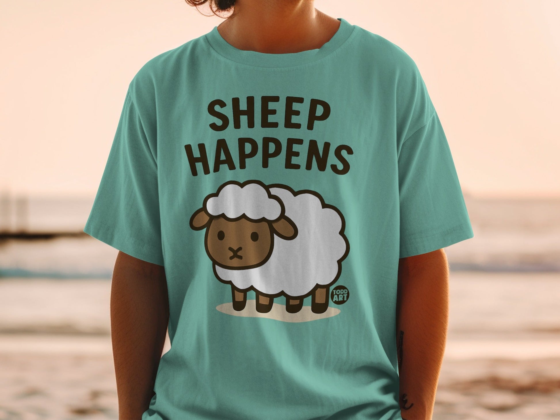 Sheep Happens Graphic Tee Fun and Casual T-Shirt