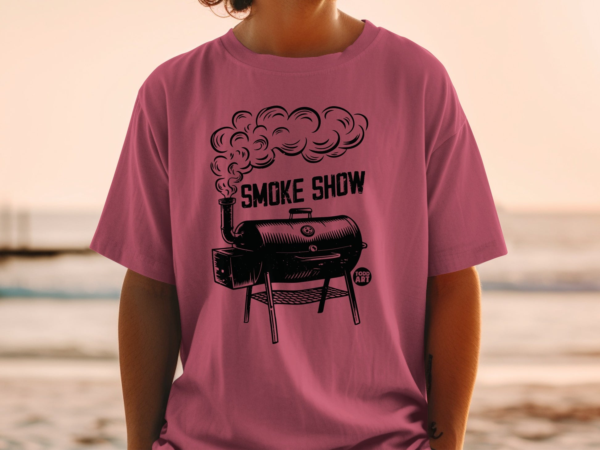 SMOKE SHOW Grill Smoker Graphic Pink T-Shirt product type