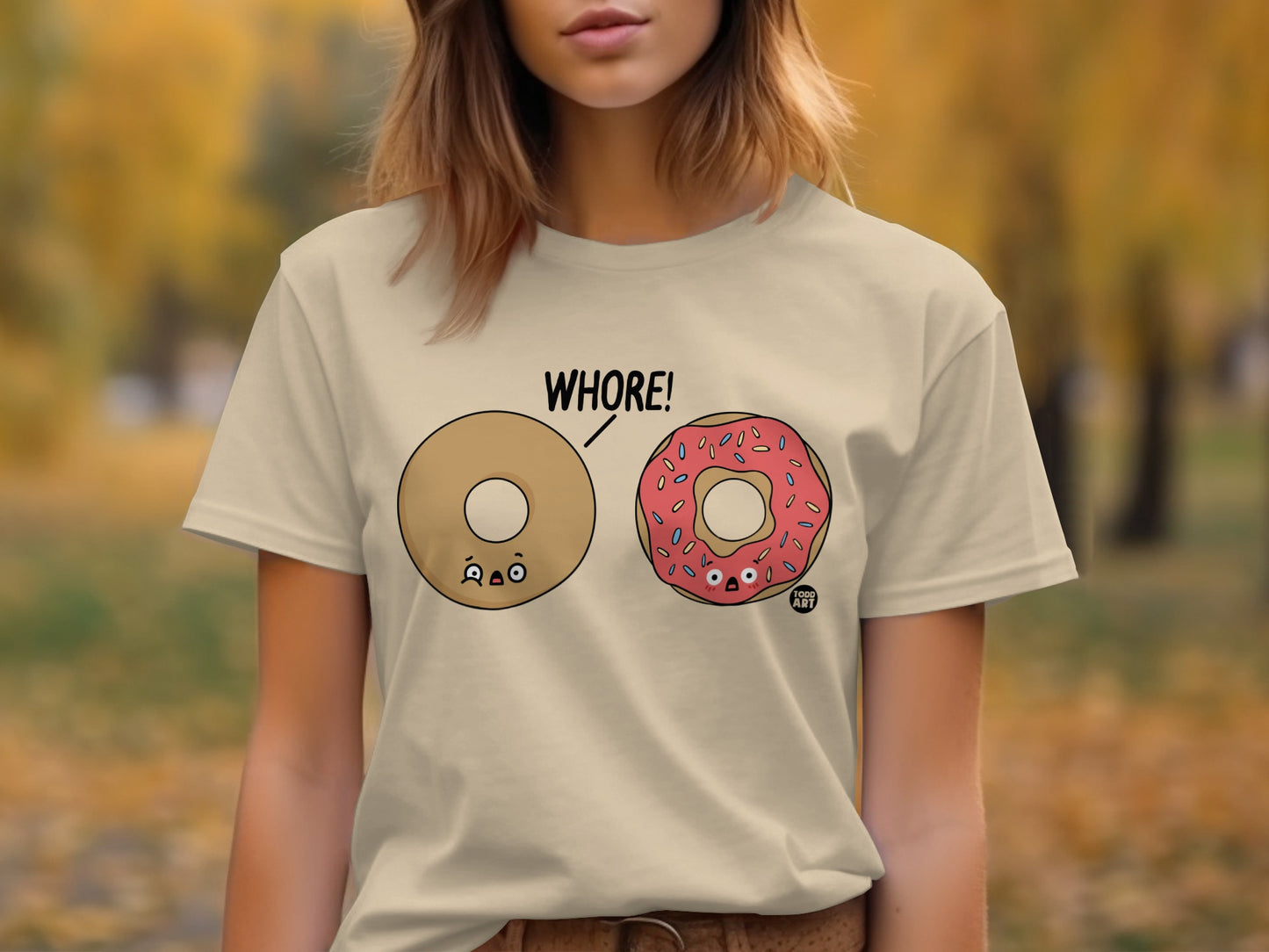 Funny Donut Cartoon Graphic Tee for Humor Lovers