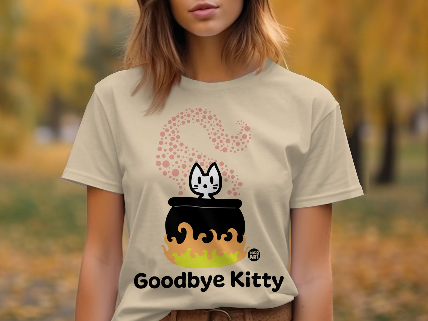 Goodbye Kitty Unique T-Shirt with Cute Cat Design