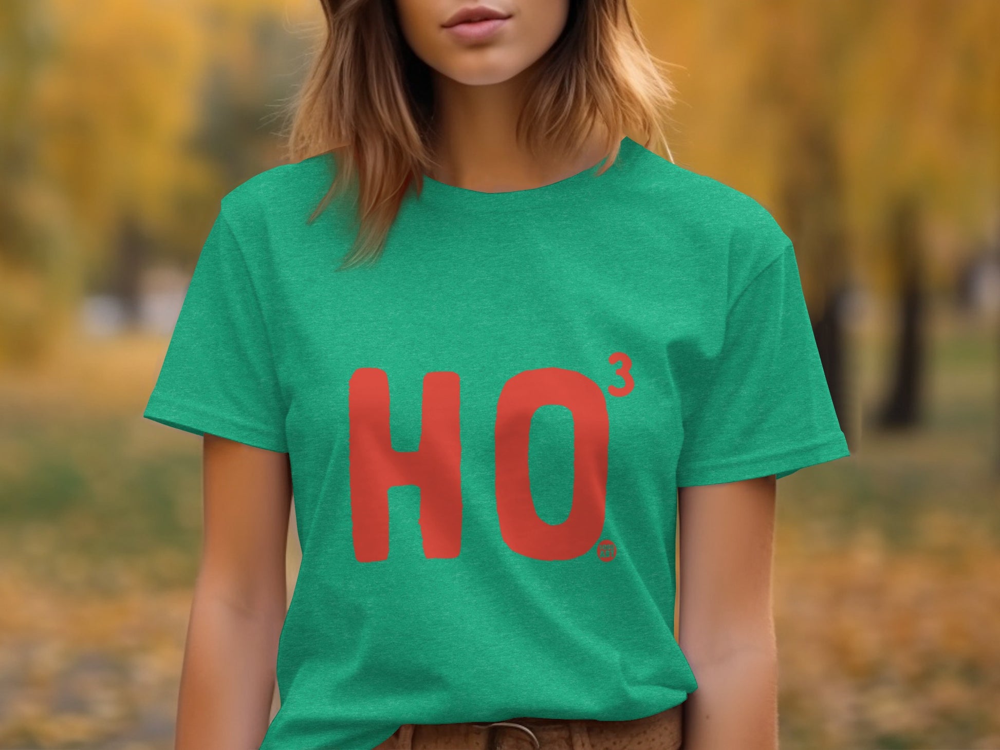 Festive Green Ho Ho Ho Graphic Print Shirt