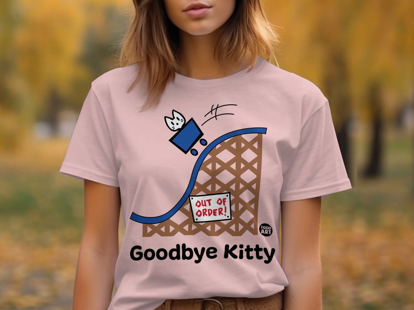 Goodbye Kitty Amusing Graphic T-Shirt