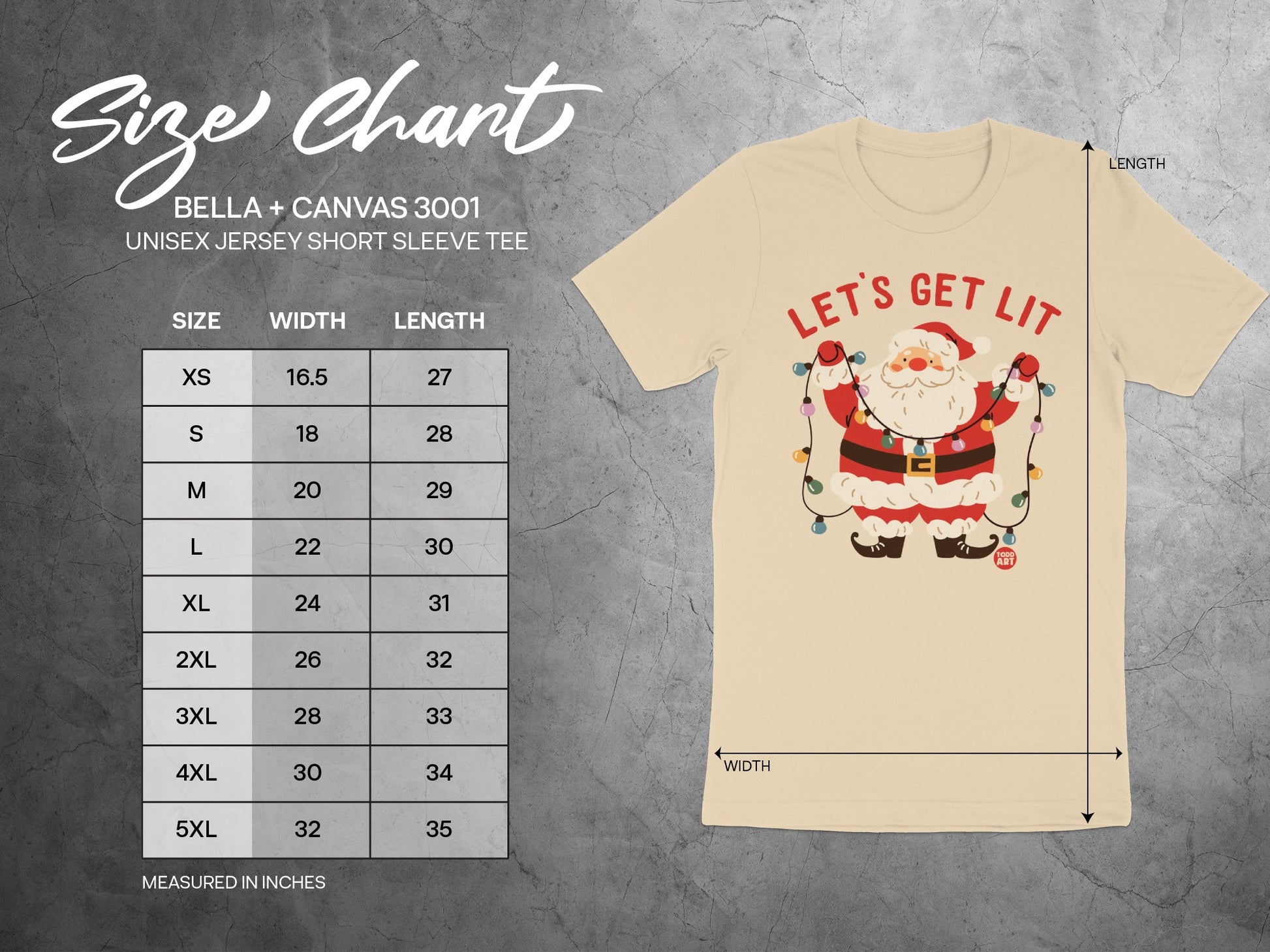 Let's Get Lit Santa Unisex Short Sleeve Tee product