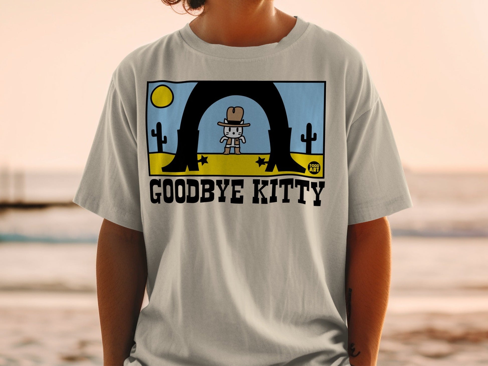 Goodbye Kitty Design Western Style Graphic Tee