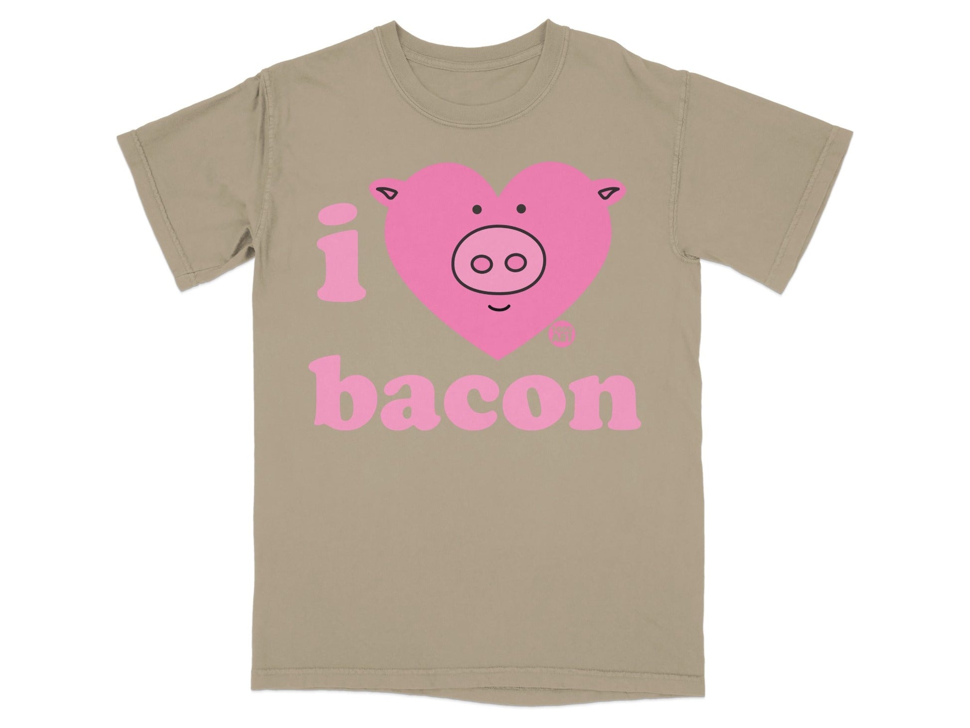 I Love Bacon Pig Heart Graphic Tee Shirt
