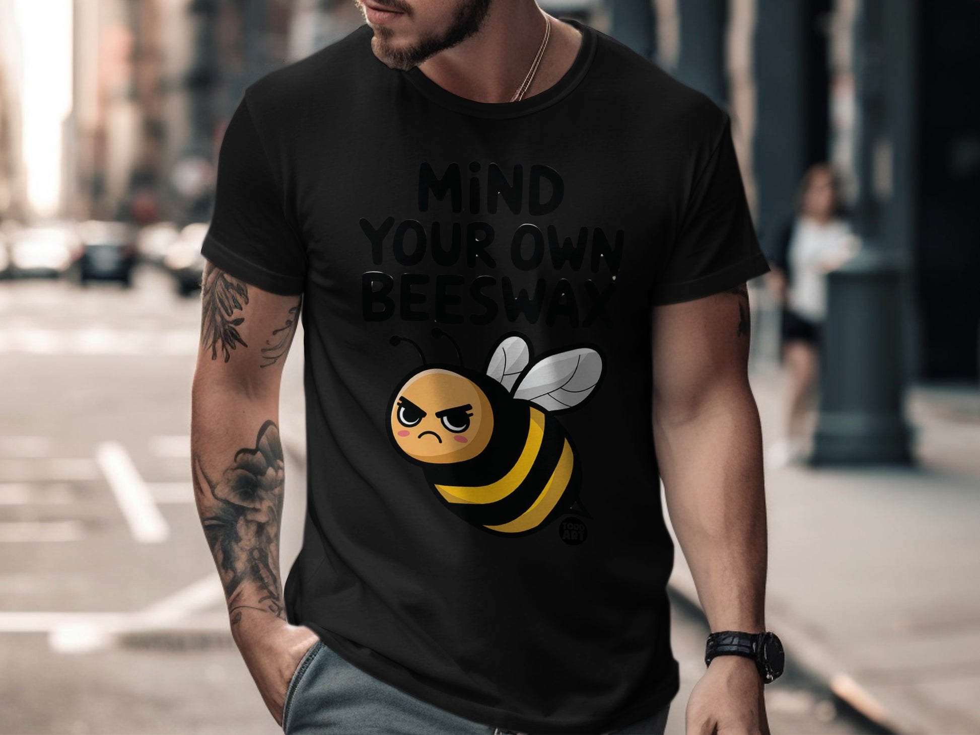 Mind Your Own Beeswax Cool Funny Tee Shirt