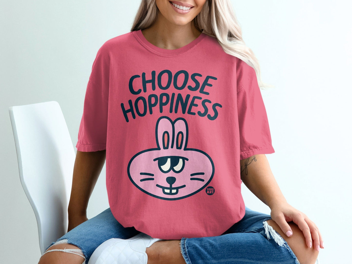 Choose Hoppiness Bunny Graphic Tee Shirt for Fun Outfits