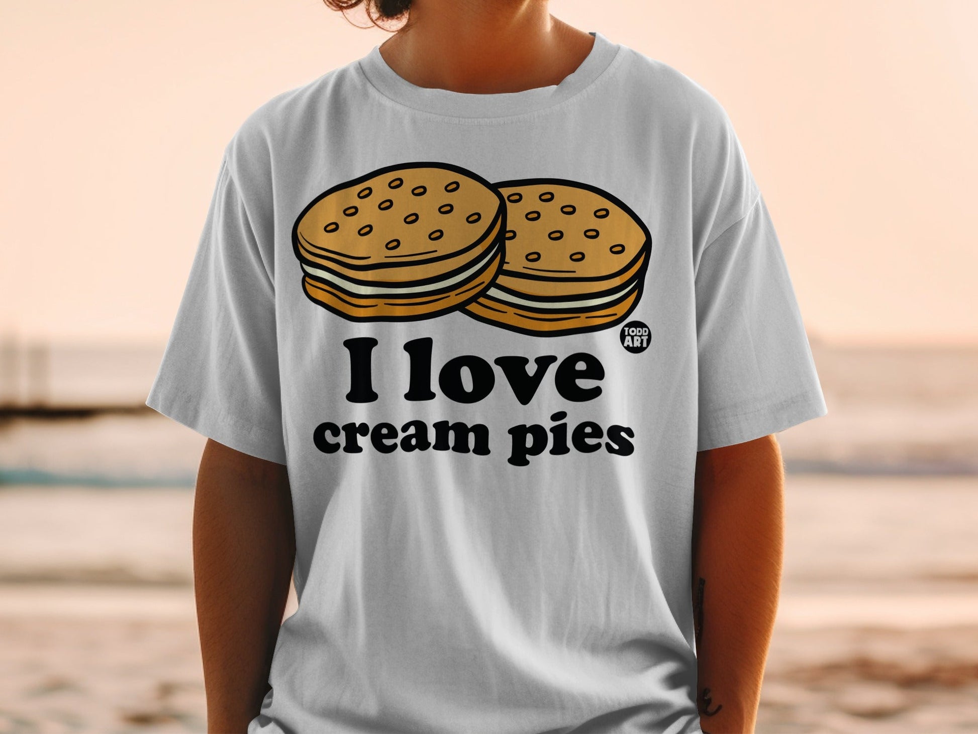 I Love Cream Pies Graphic Tee Shirt Trendy Top