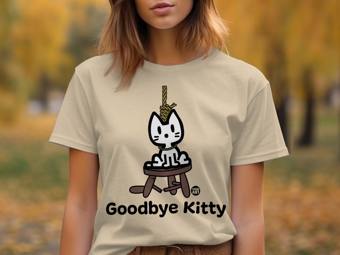 Farewell Cat Graphic Tee with Cute Cat Graphic Shirt