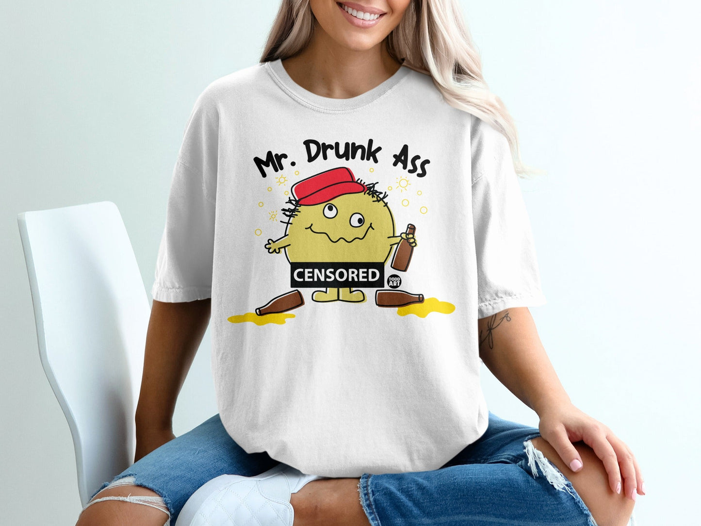 Mr. Drunk Ass Funny Cartoon Graphic Shirt