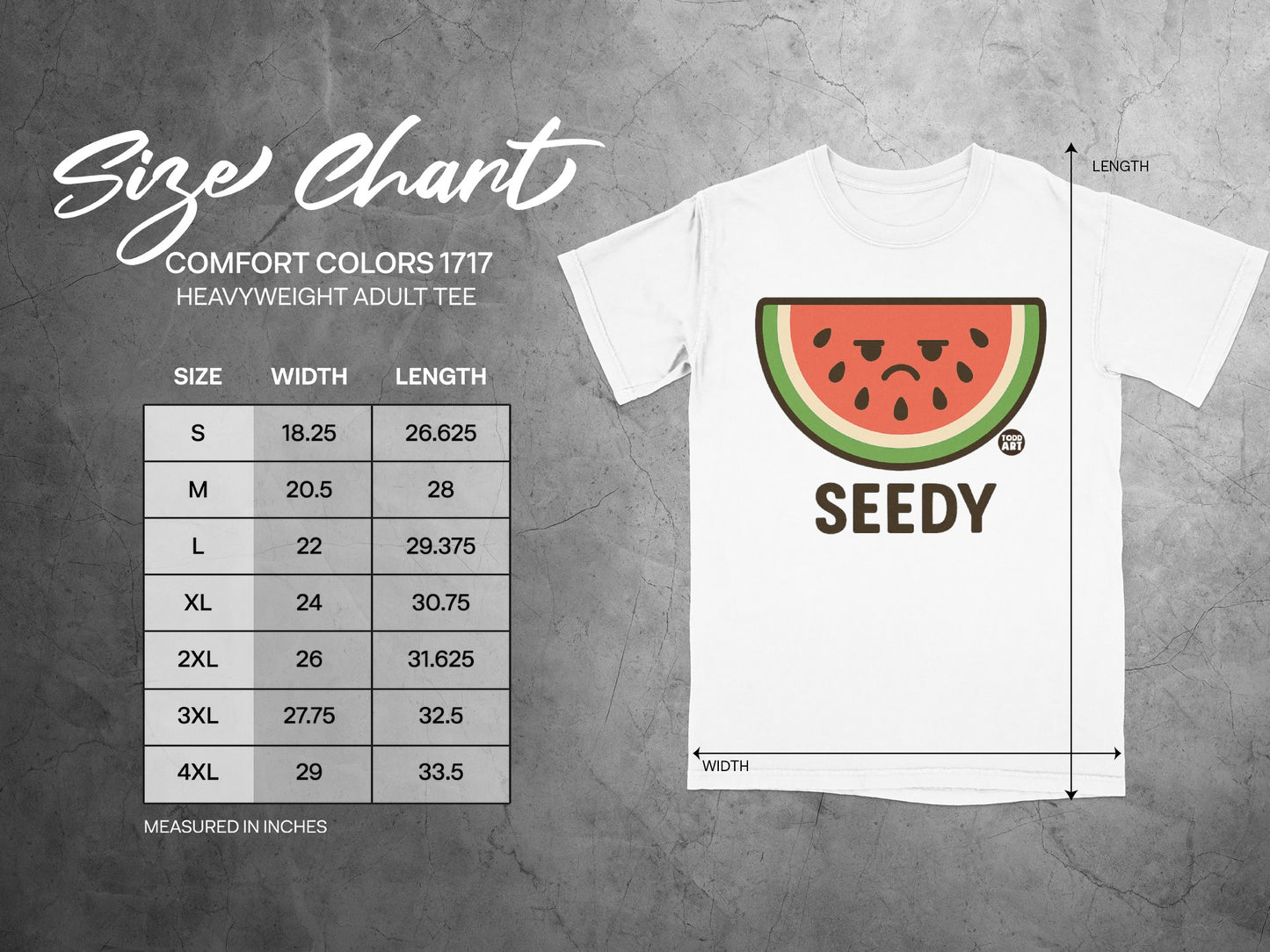 Comfort Colors 1717 Adult Tee Seedy Watermelon Todd Art product type