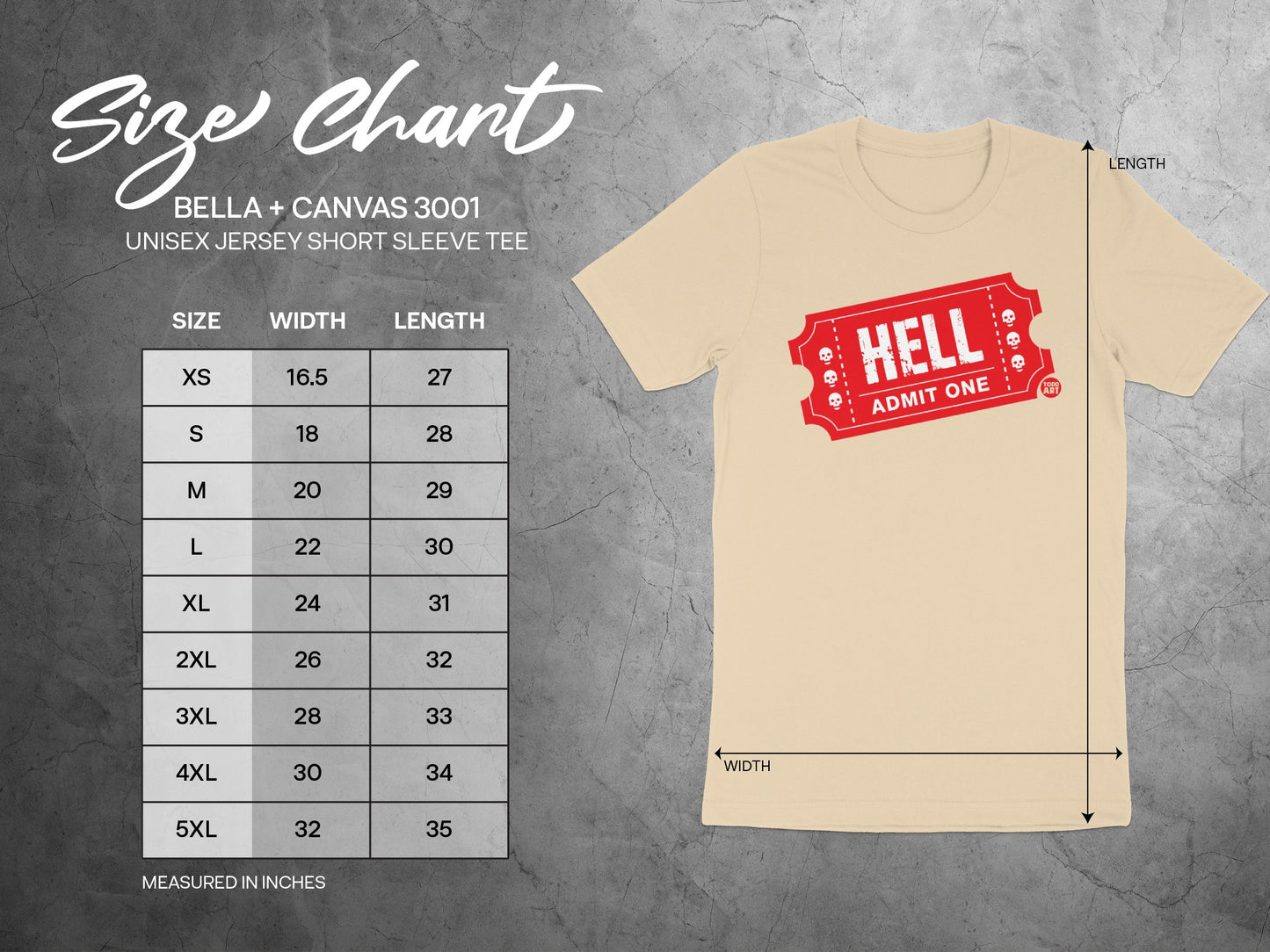 Admit One Hell Ticket Unisex Short Sleeve Tee