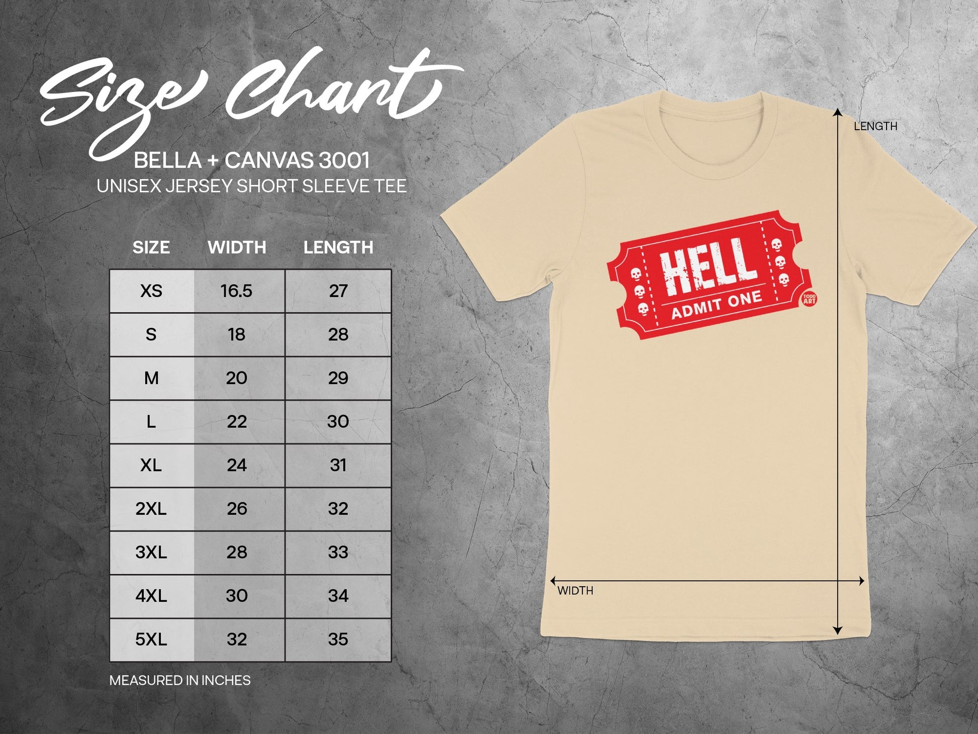 Admit One Hell Ticket Unisex Short Sleeve Tee