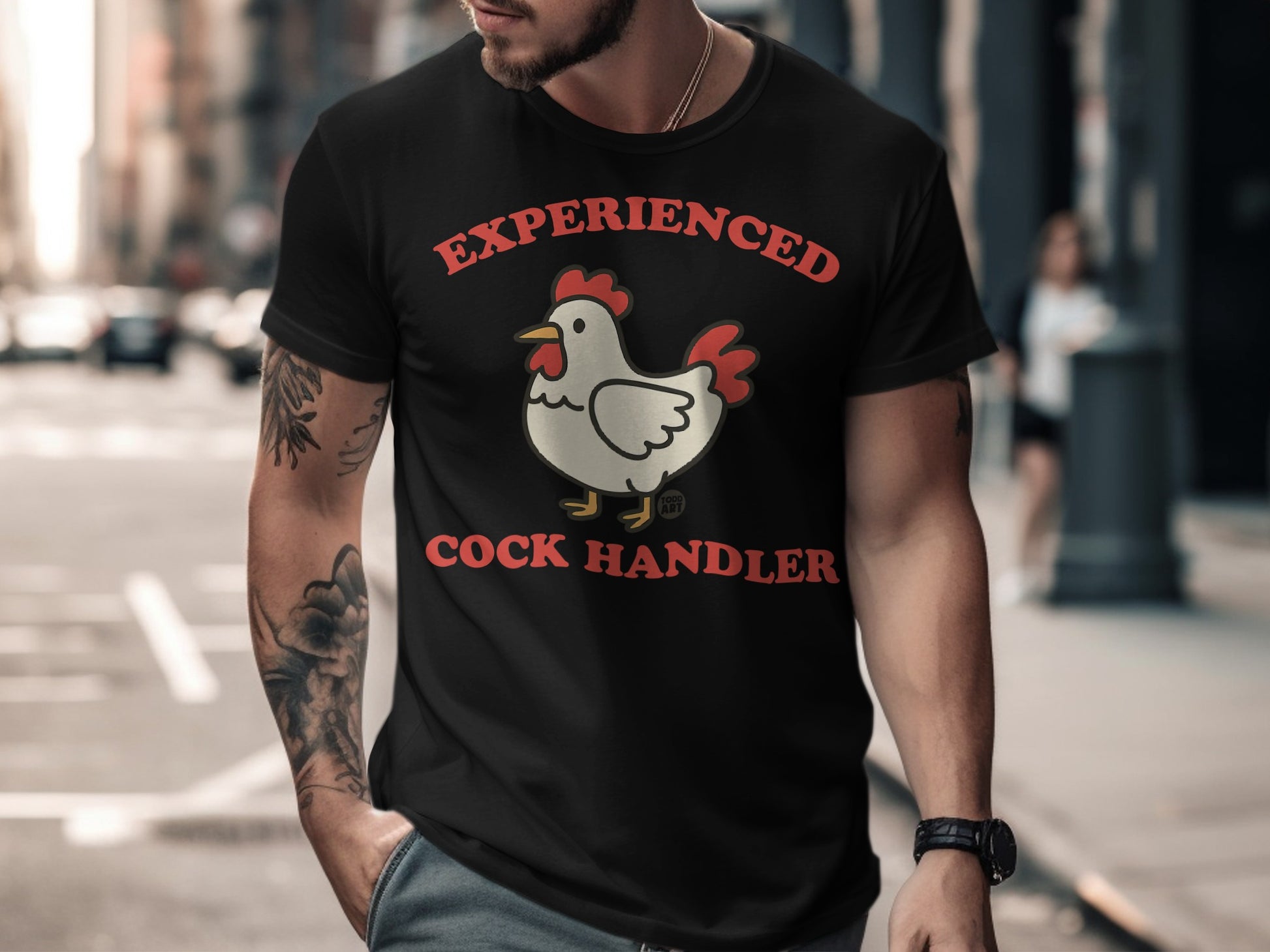 Experienced Cock Handler Funny T-shirt for Men