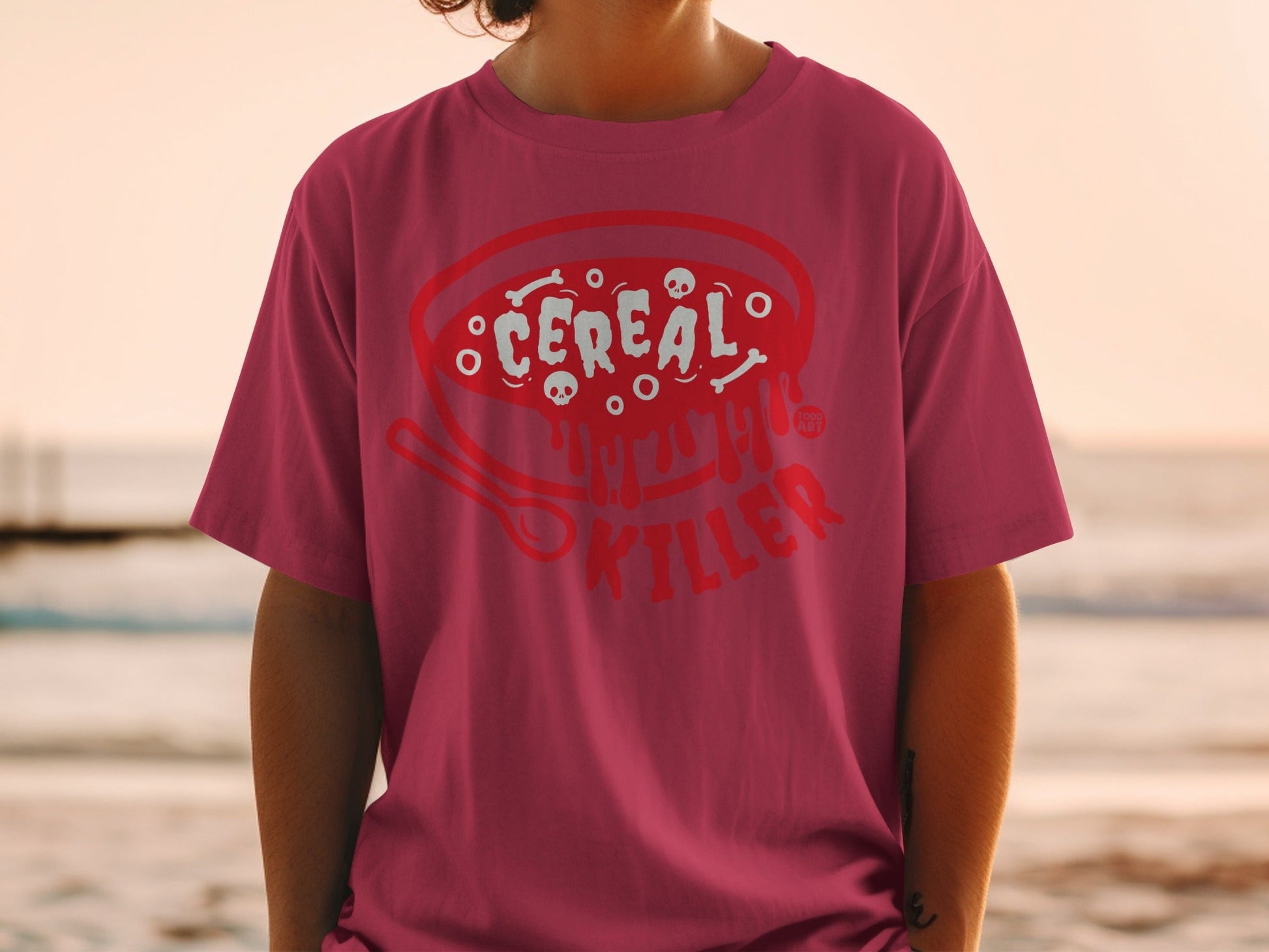 Funny Cereal Killer Print Tee for Casual Wear