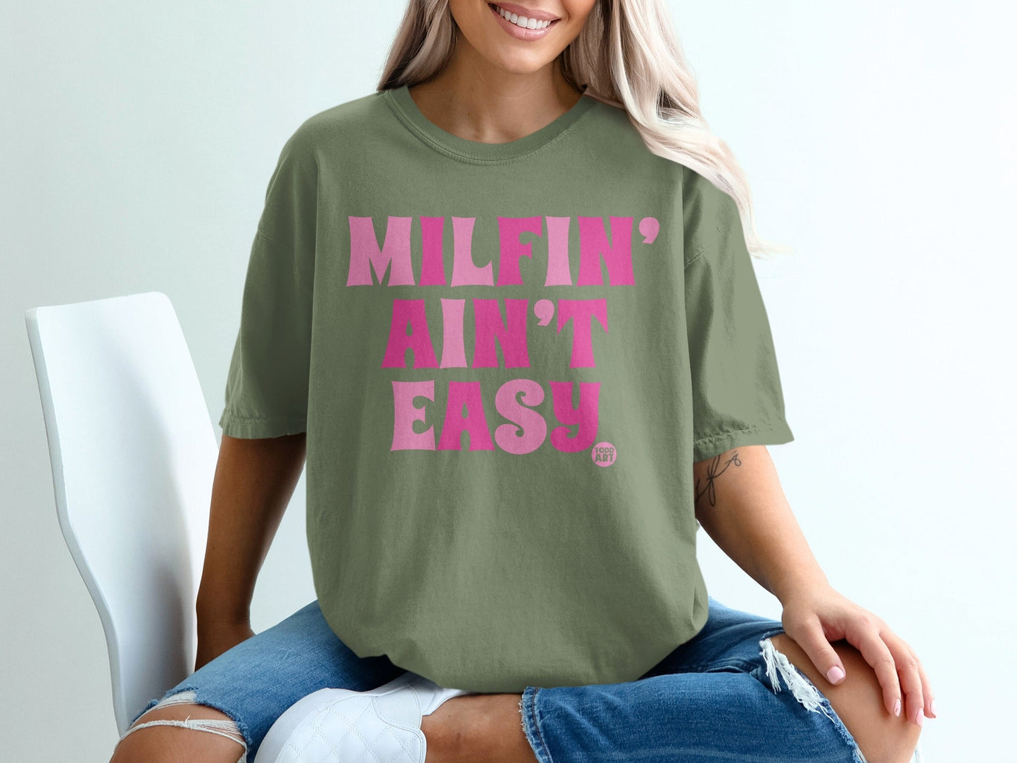 Milfin' Ain't Easy Statement Tee for Trendy Moms