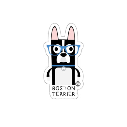 Cute Boston Terrier with Glasses Design Sticker