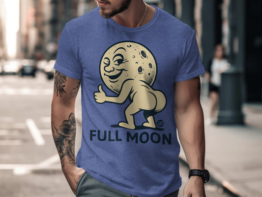 Funny Full Moon Cartoon Graphic Tee Shirt