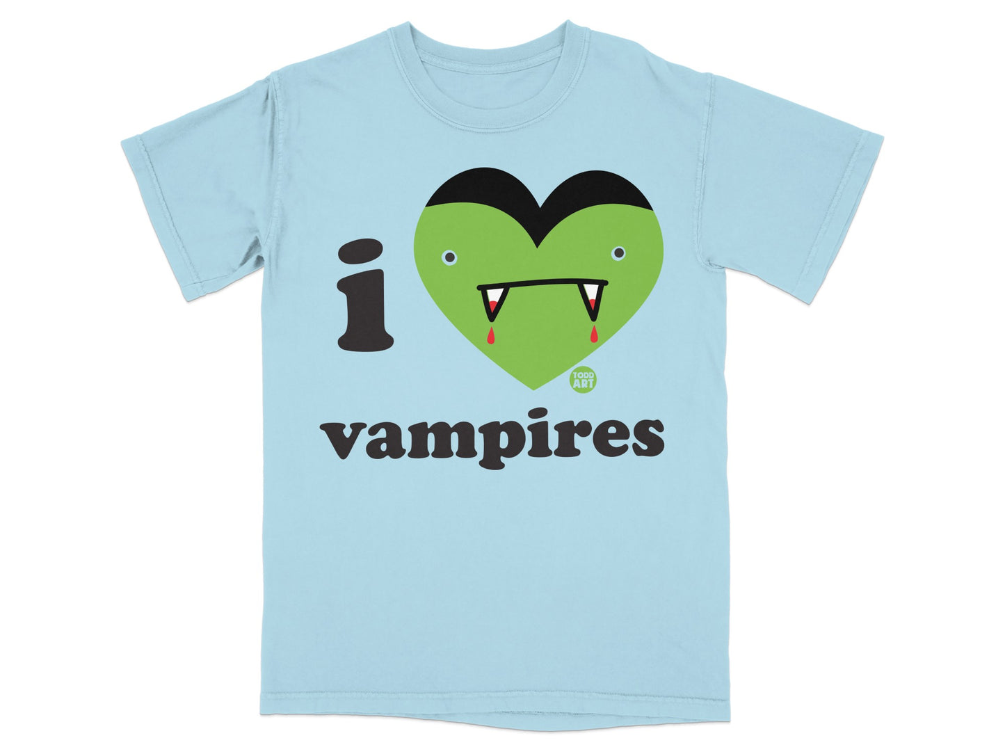 I Love Vampires Graphic Tee Shirt Fun Novelty Apparel