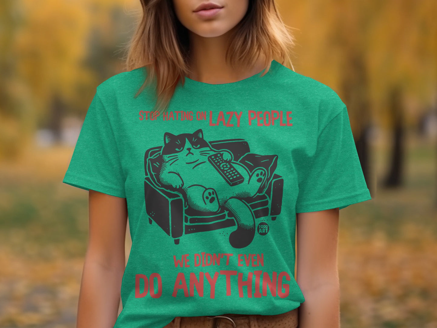Stop Hating on Lazy People Funny Cat T-shirt