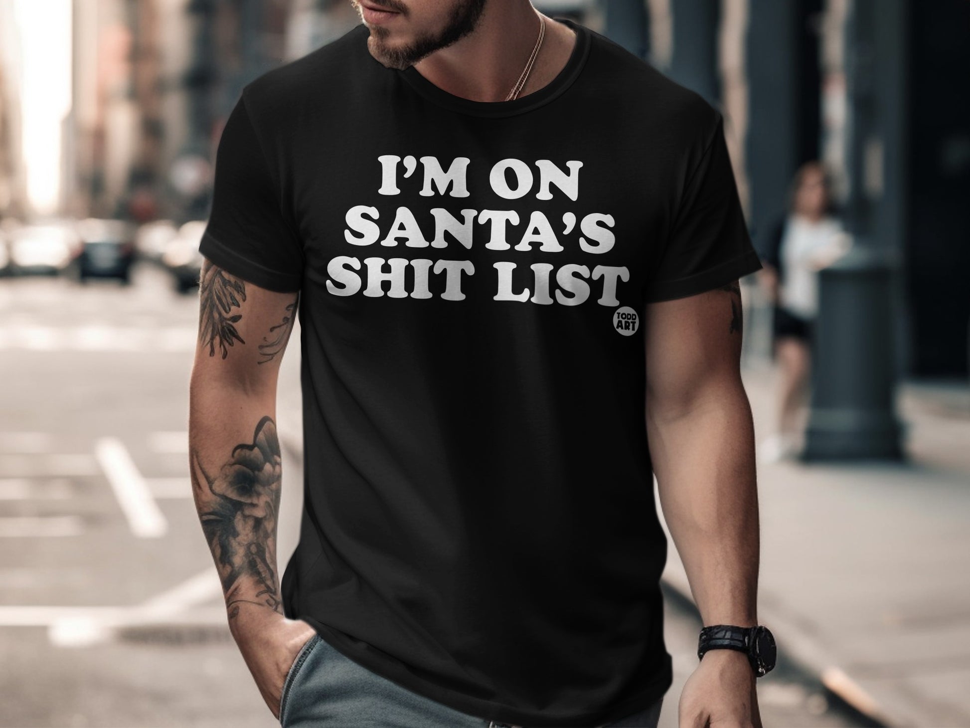 I'm On Santa's Shit List Funny Graphic Tee