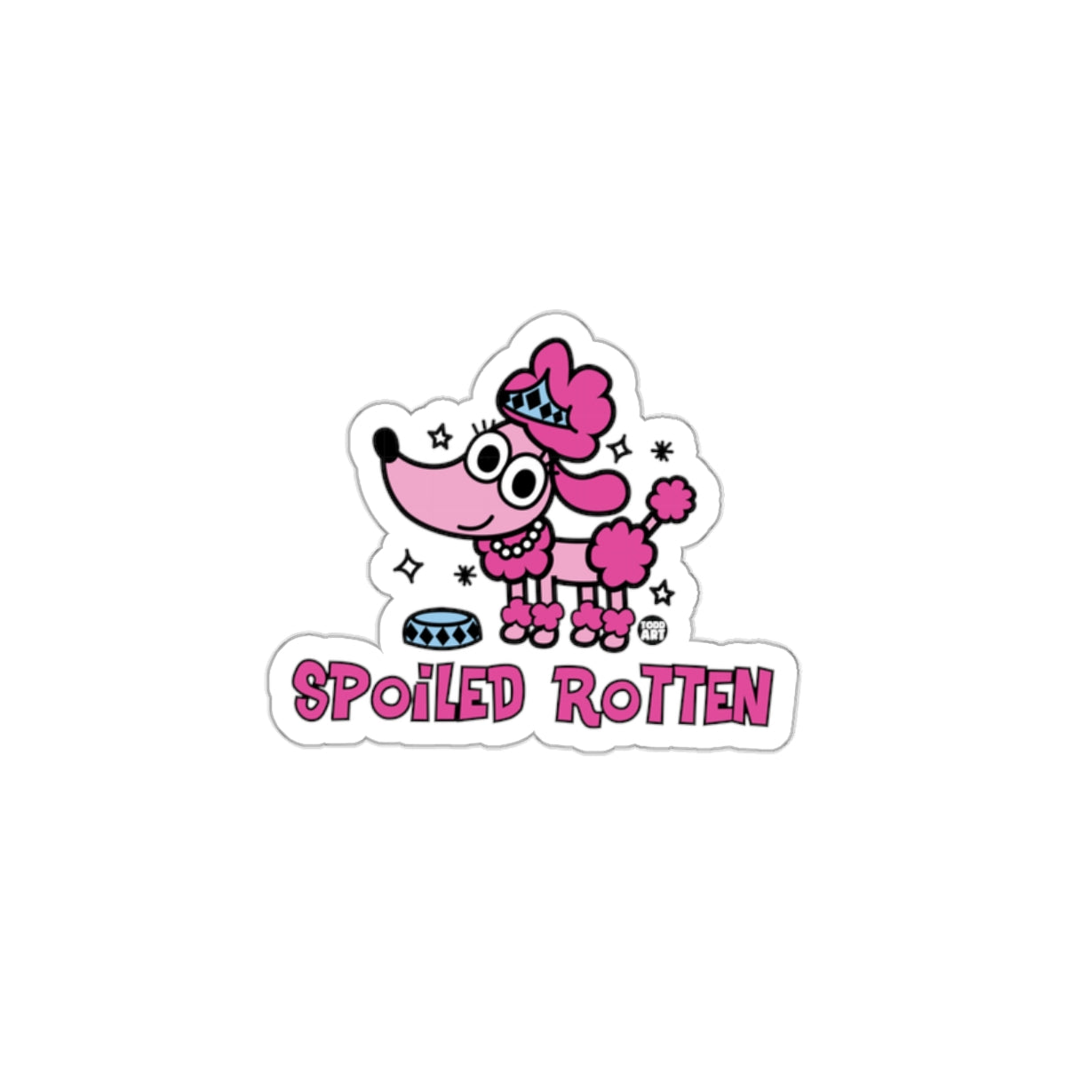 Spoiled Rotten Pink Cartoon Character Fun Sticker
