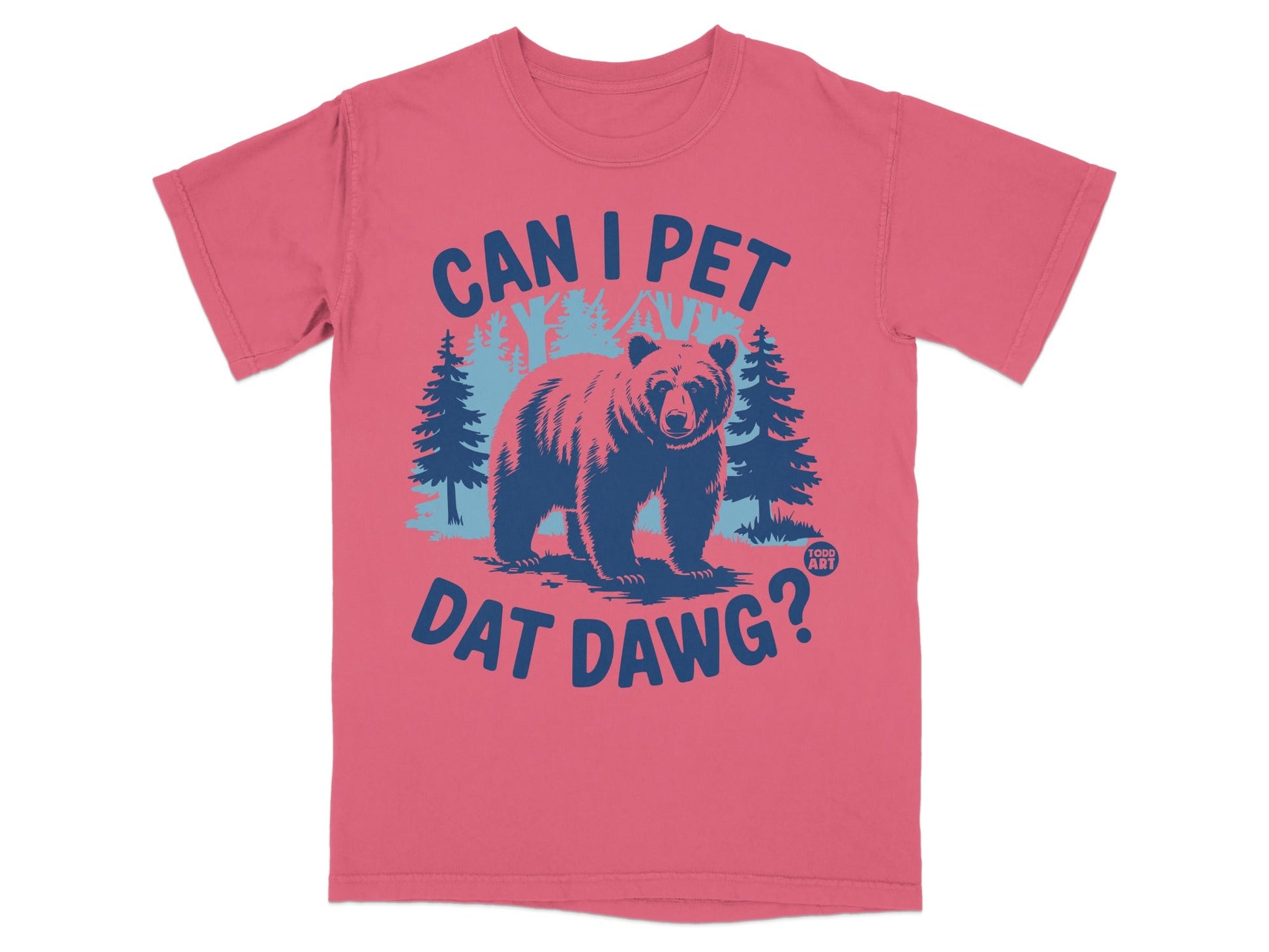 Can I Pet Dat Dawg Bear T-Shirt Fun Graphic Tee