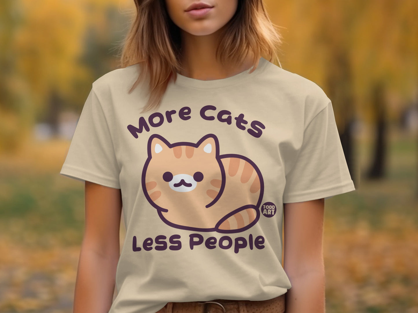 More Cats Less People Todd Art T-Shirt