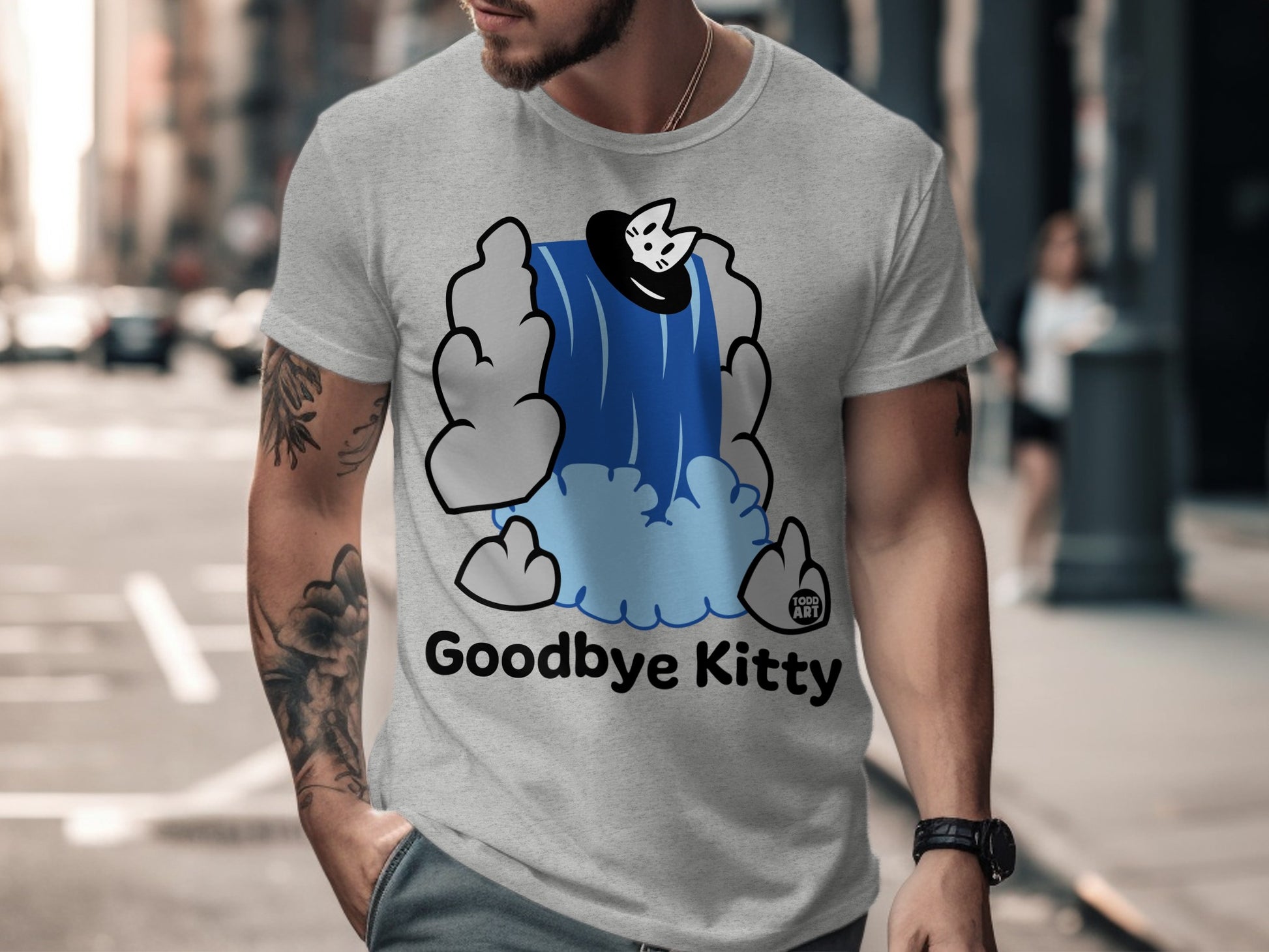 Goodbye Kitty Graphic T-Shirt for Casual Wear