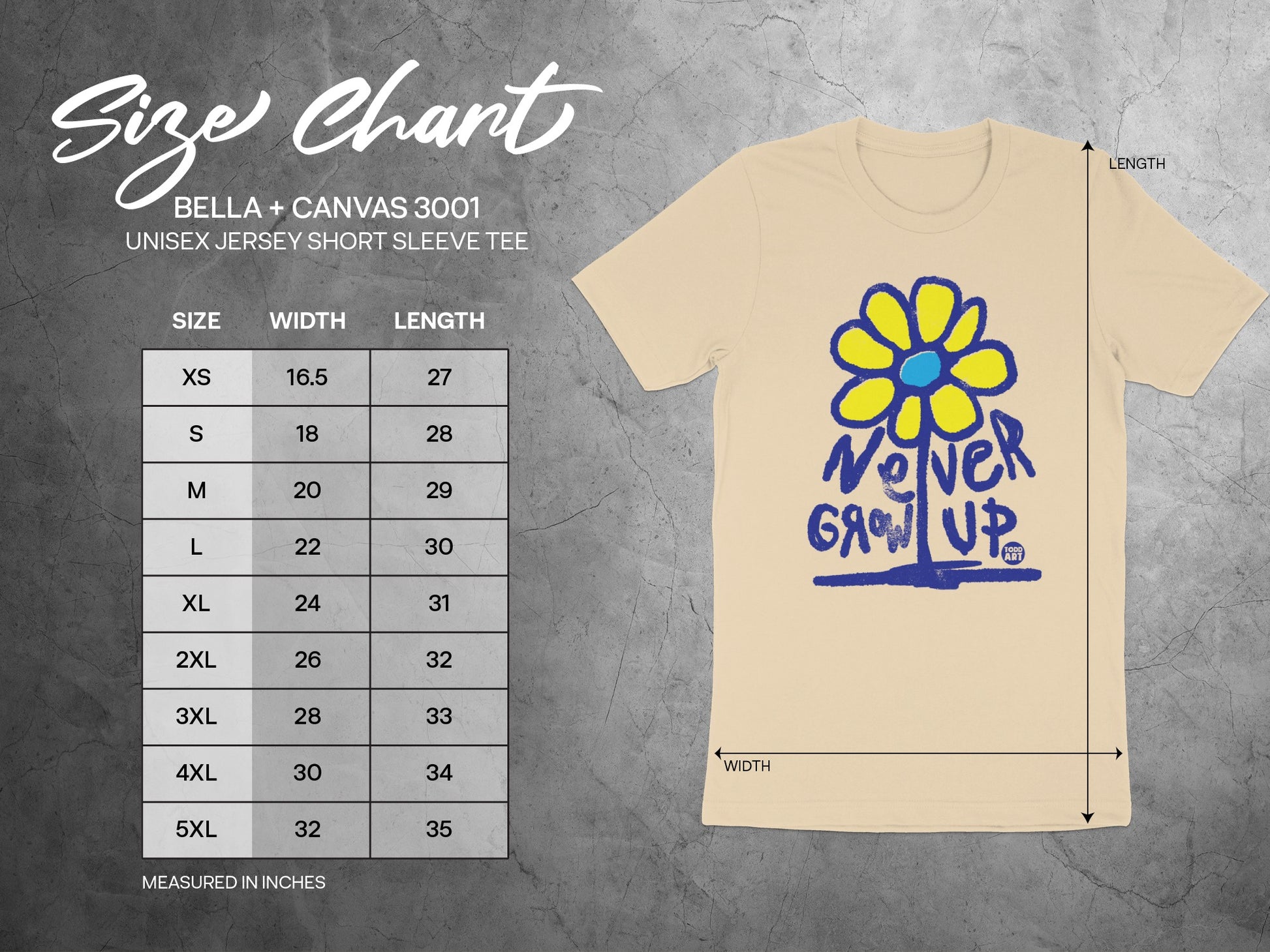 Never Grow Up Graphic Short Sleeve Tee